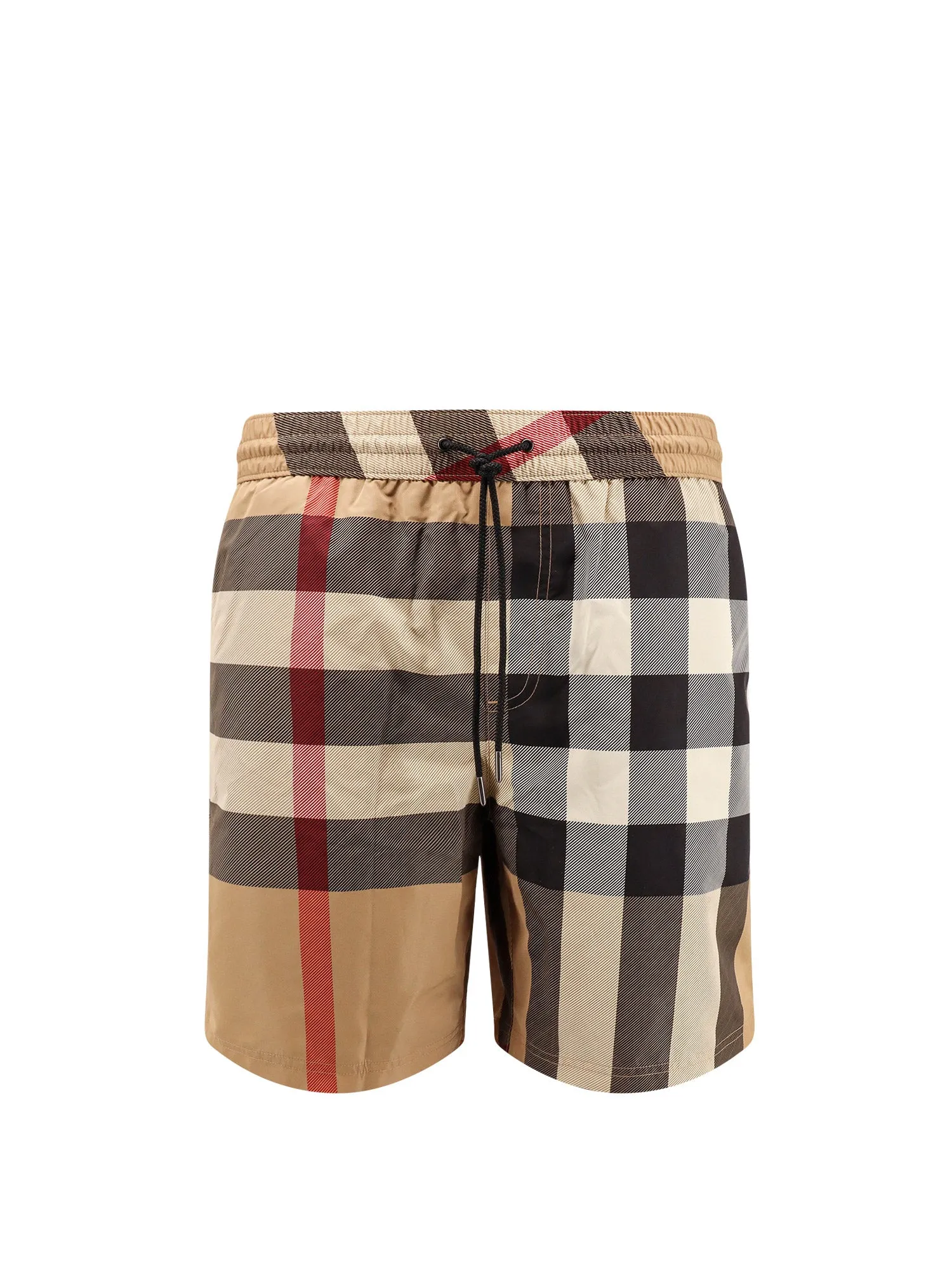 Swim Trunks With Giant Check Motif