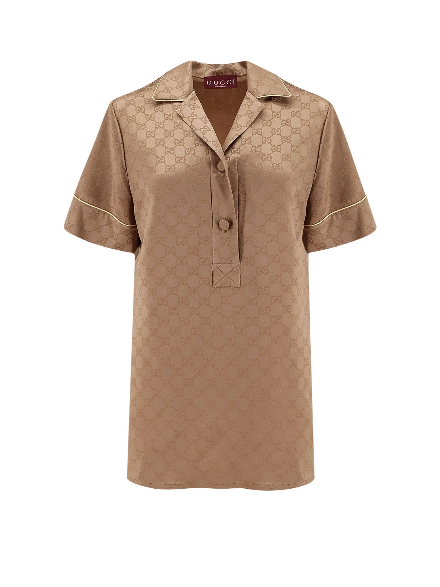 Viscose Blend Shirt With Allover Gg Logo