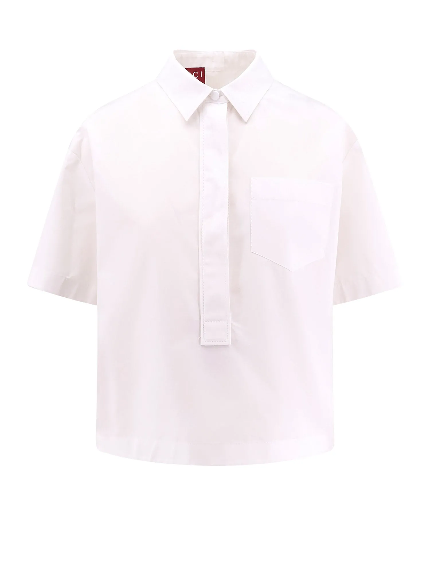 Cotton Shirt With Embossed Logo
