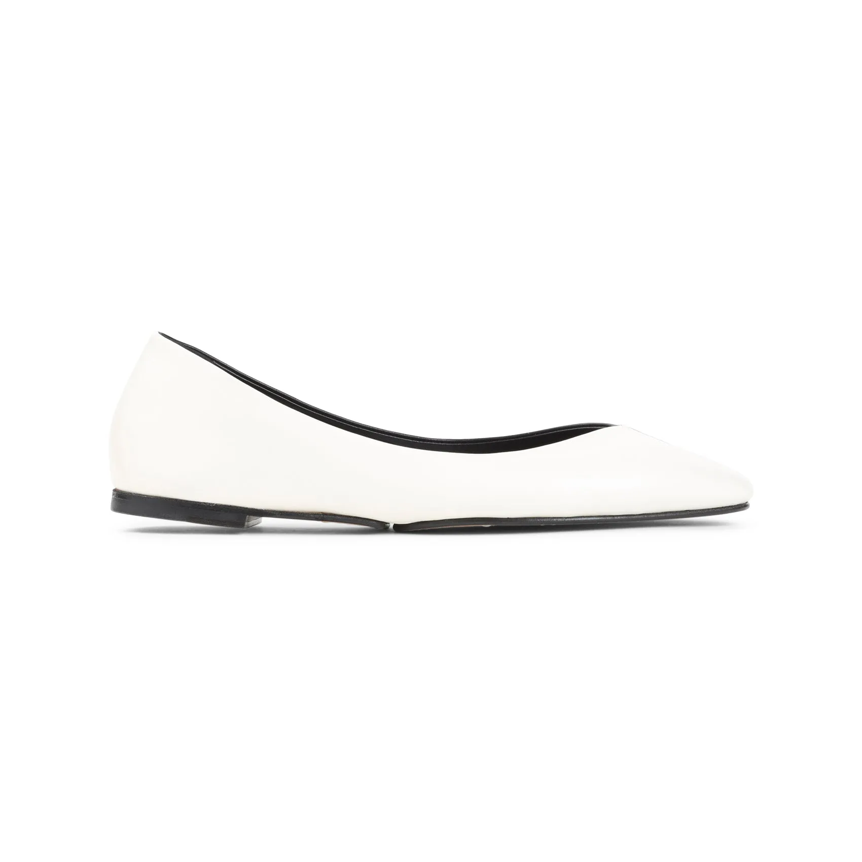 Black And White Ovalo Nappa Leather Ballerinas