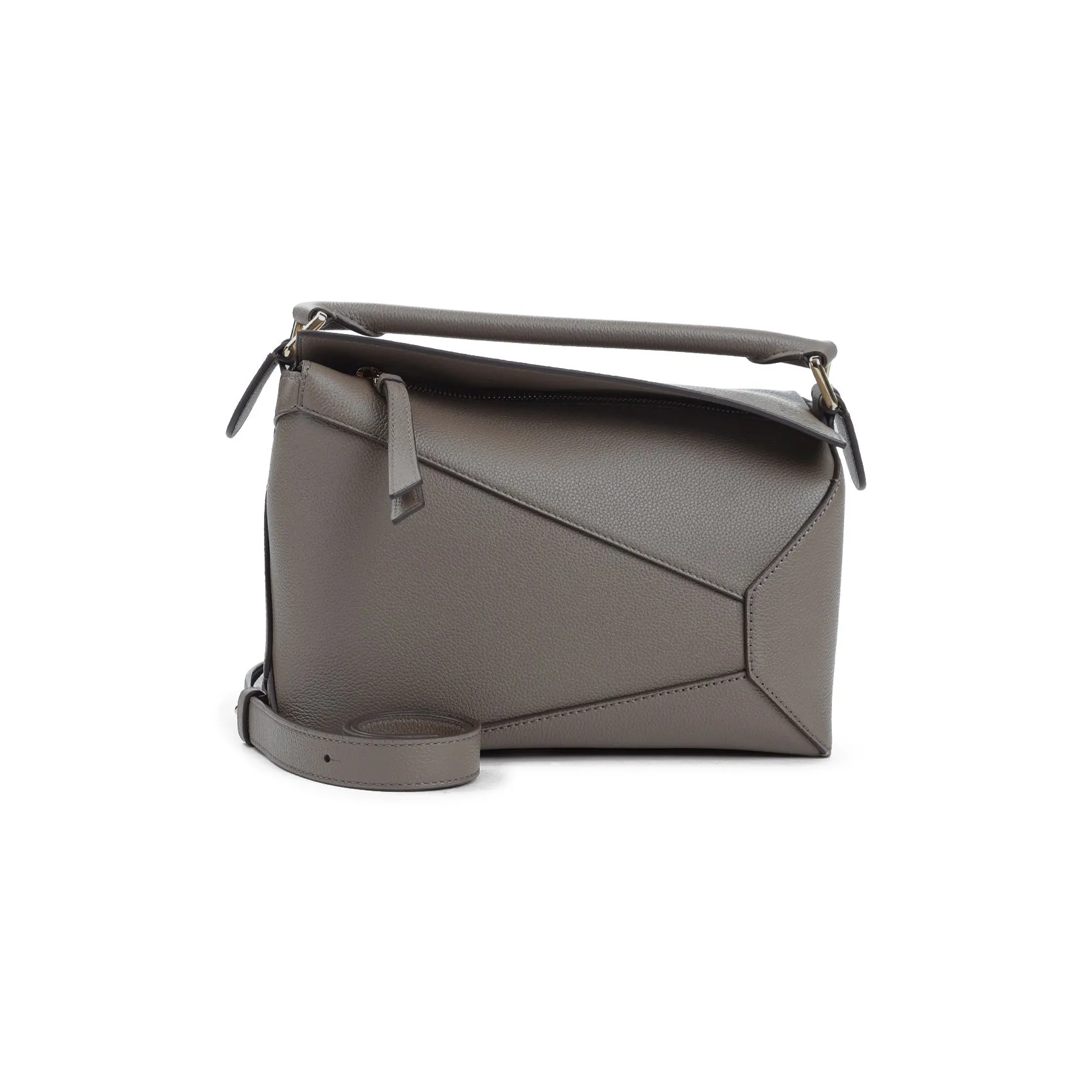 Taupe Calf Skin Puzzle Edge Small Bag