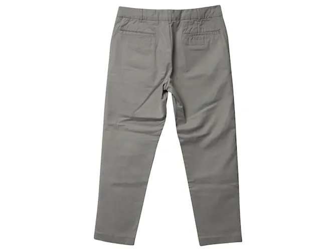 Isabel Marant Etoile Pantalone Gamba Dritta in Cotone Grigio Tortora