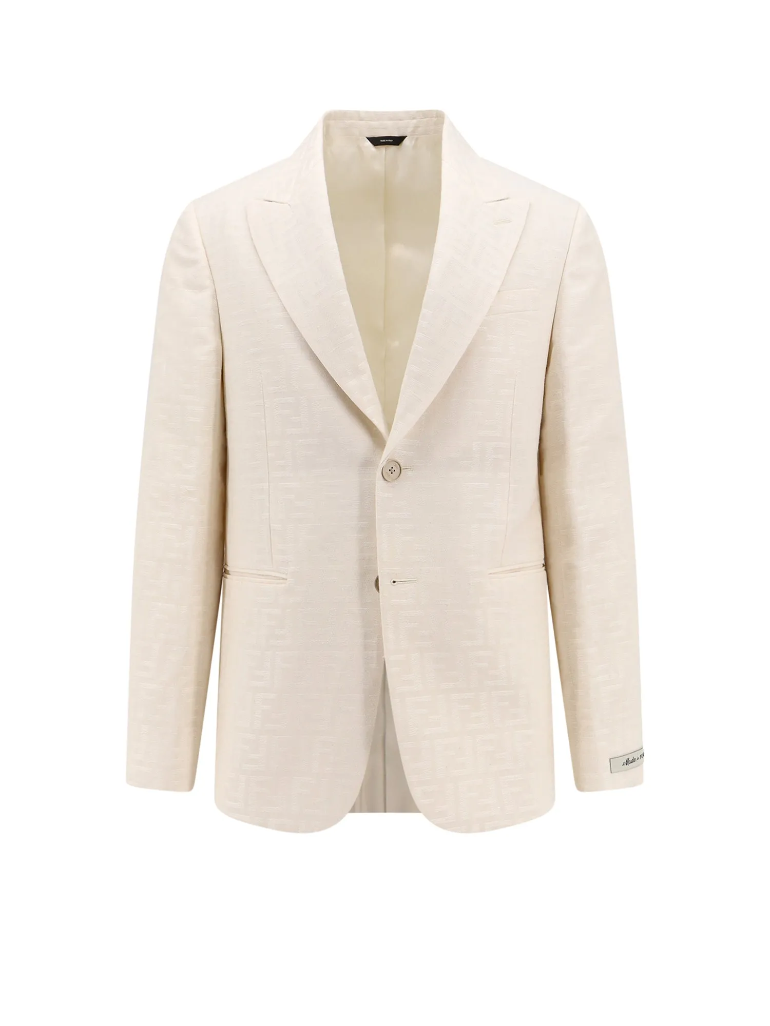 Cotton And Linen Blazer With Ff Motif