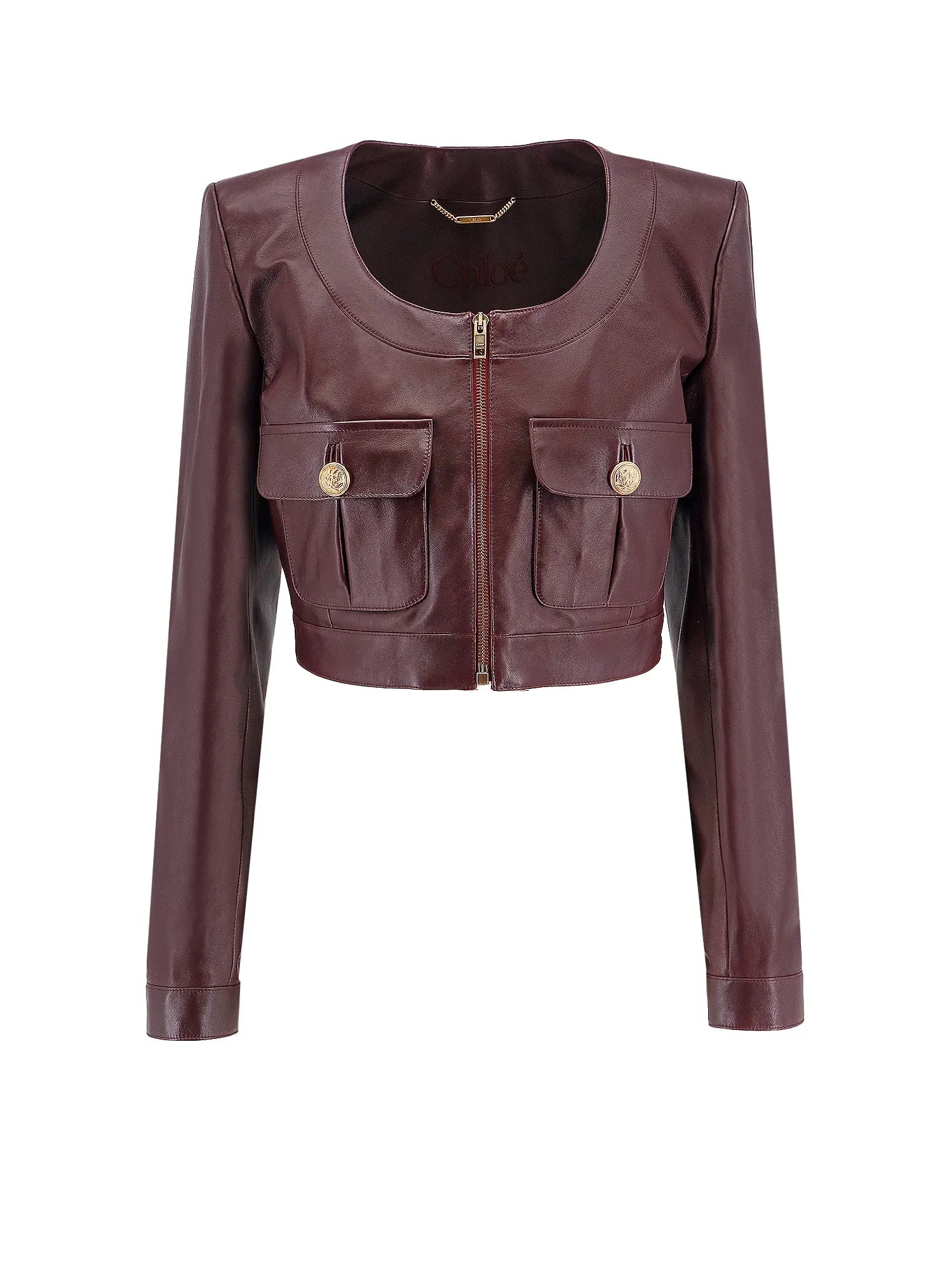 Crop Fit Leather Jacket