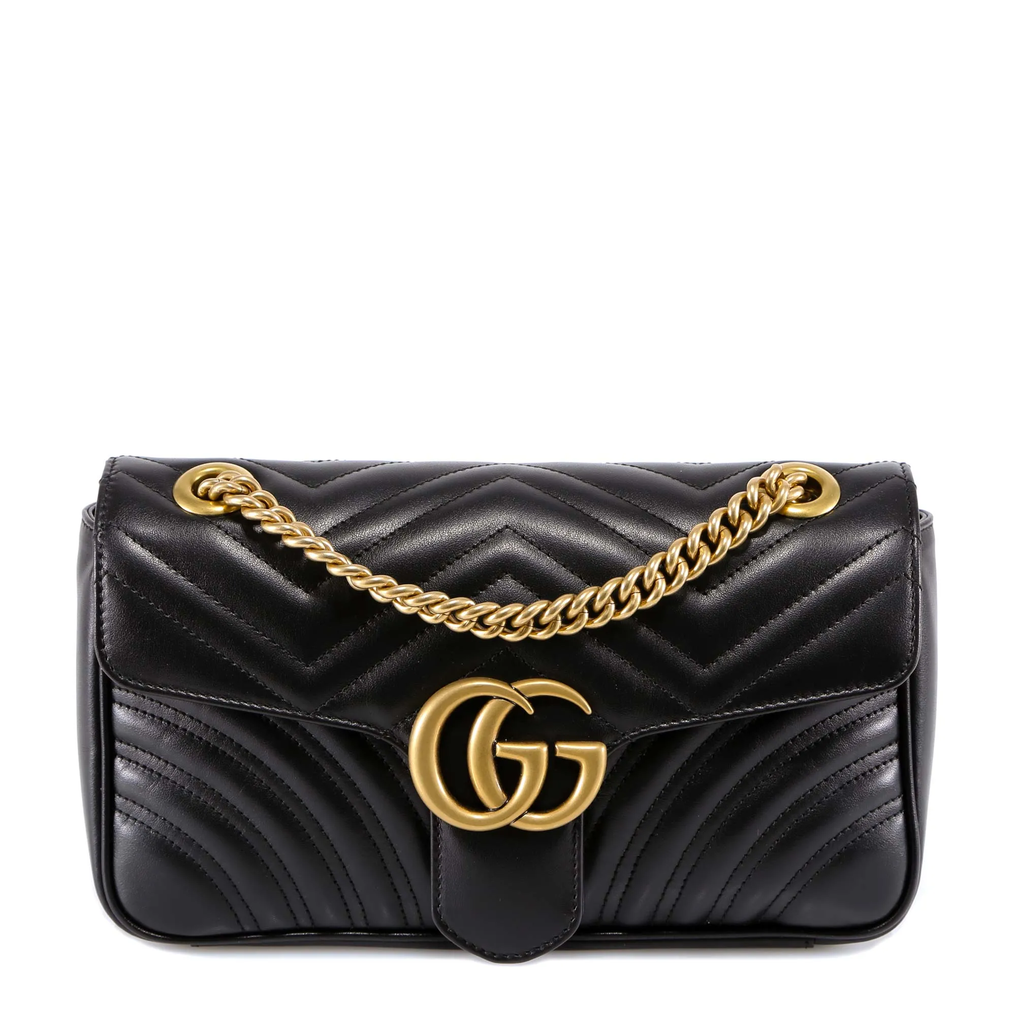 Matelassé Leather Shoulder Bag With Frontal Gg Logo