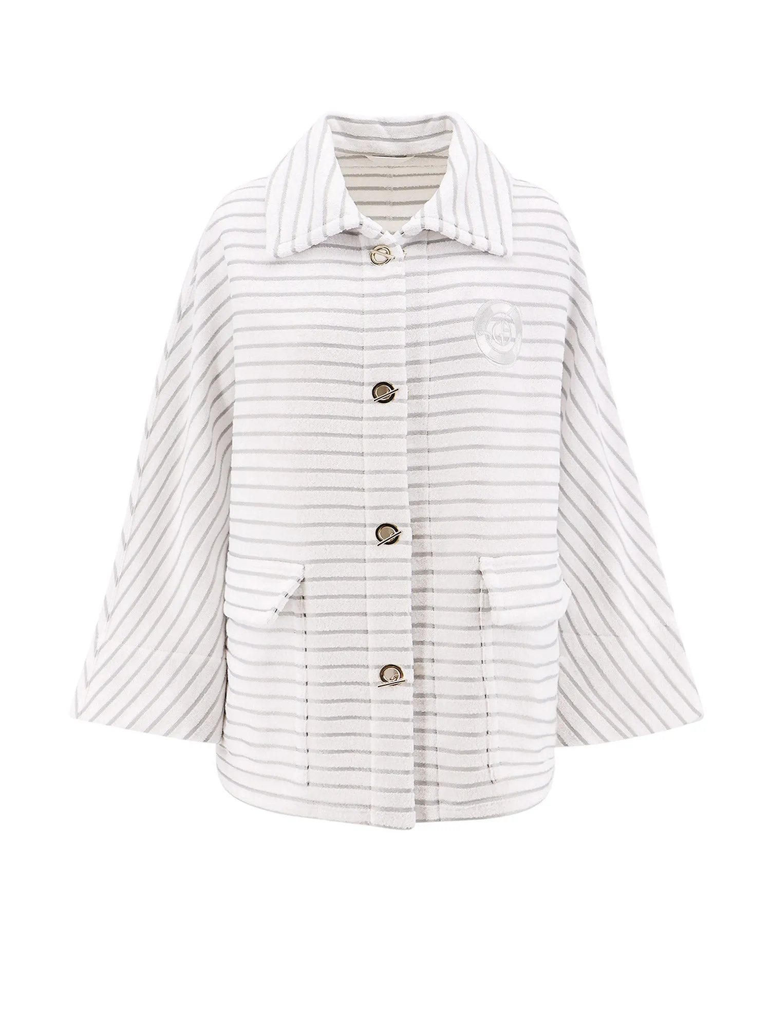 Terry Fabric Coat With Frontal Embroidery