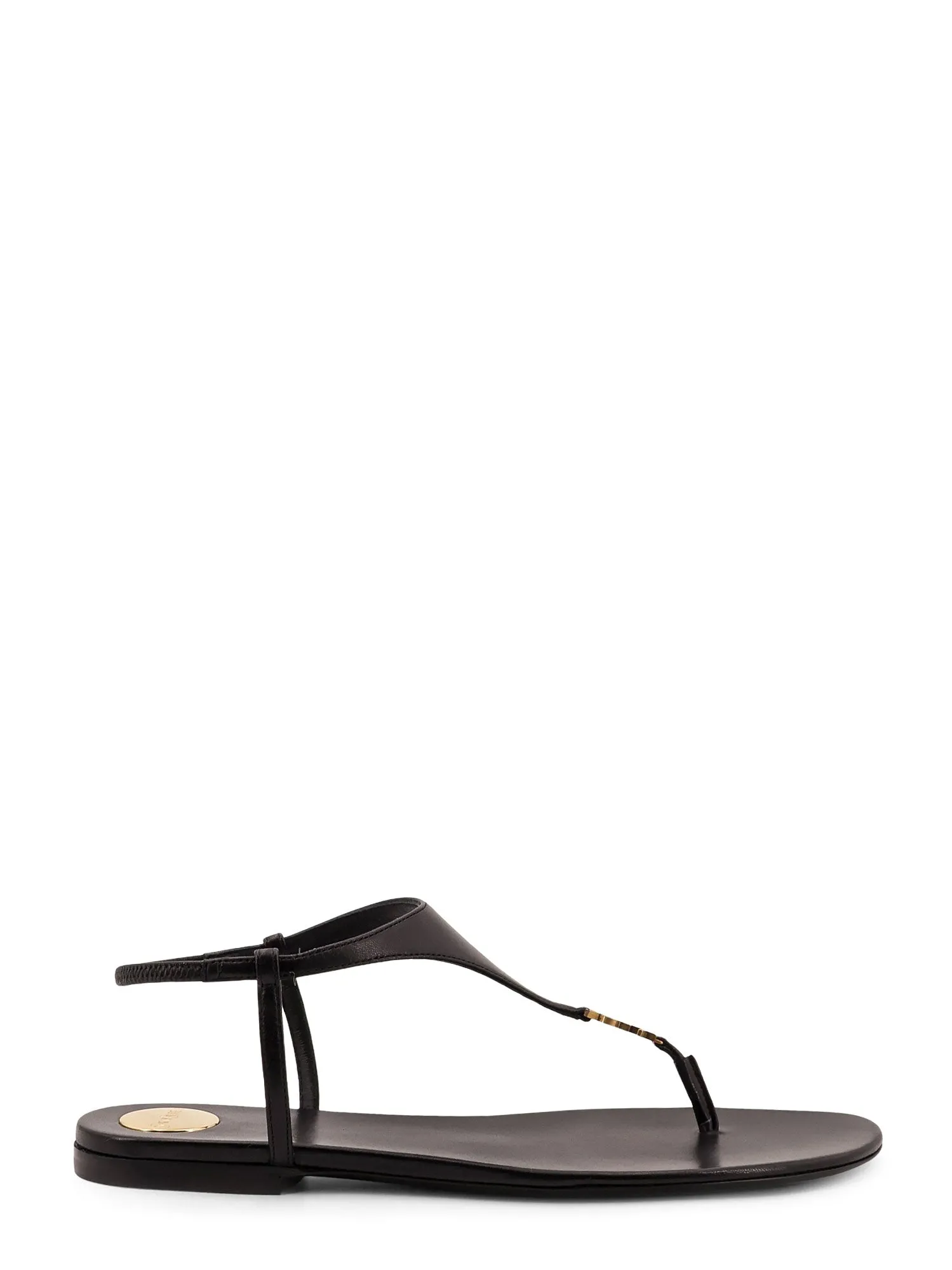 Cassandre Leather Sandals With Metal Logo