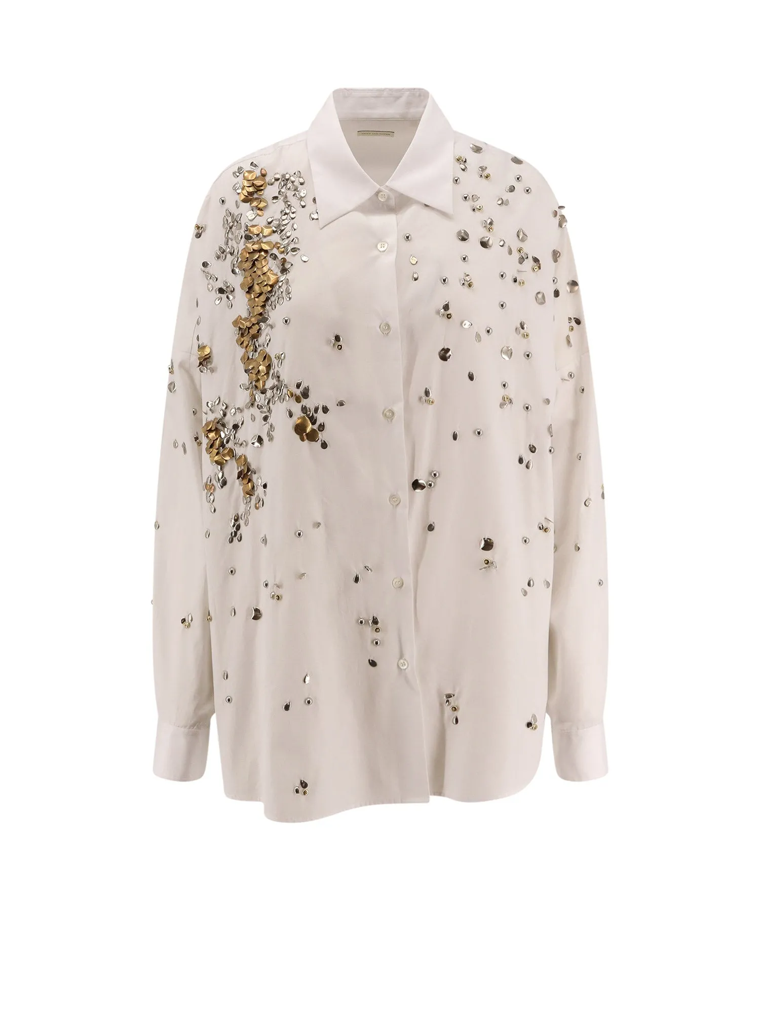 Cotton Shirt With Sequins And Studs