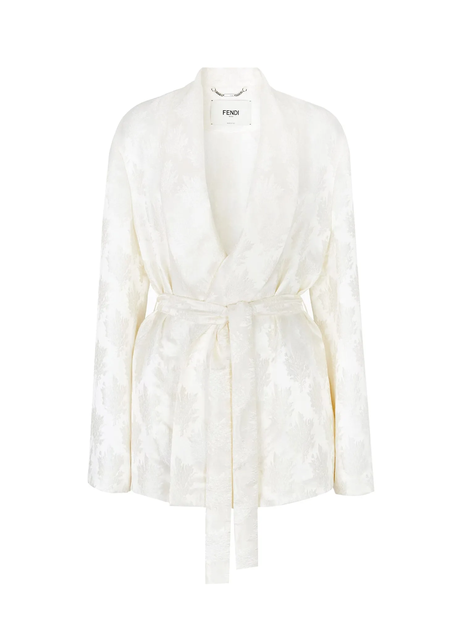 Jacquard Silk Blazer With Floral Motif