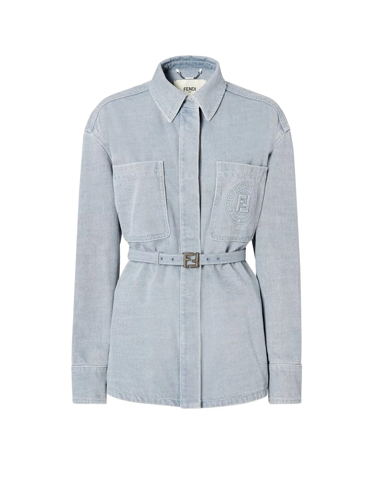 Go-To Denim Blazer With Fendi Stamp 1925 Embossed Patch
