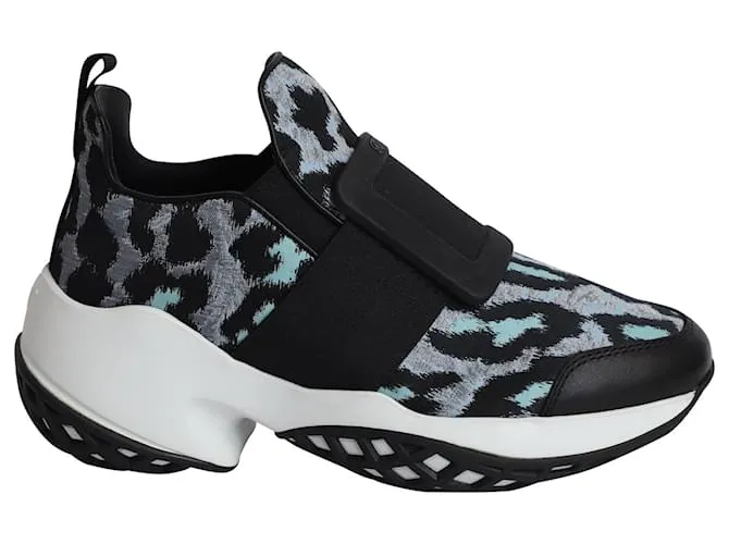 Roger Vivier Run Viv in poliestere stampa leopardo blu Stampa python