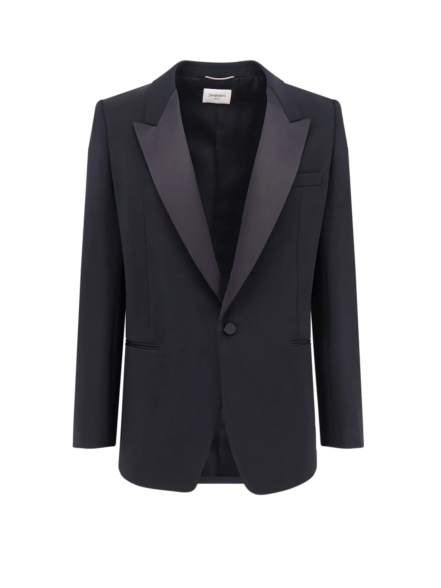 Certified Wool Blazer With Satin Lapel