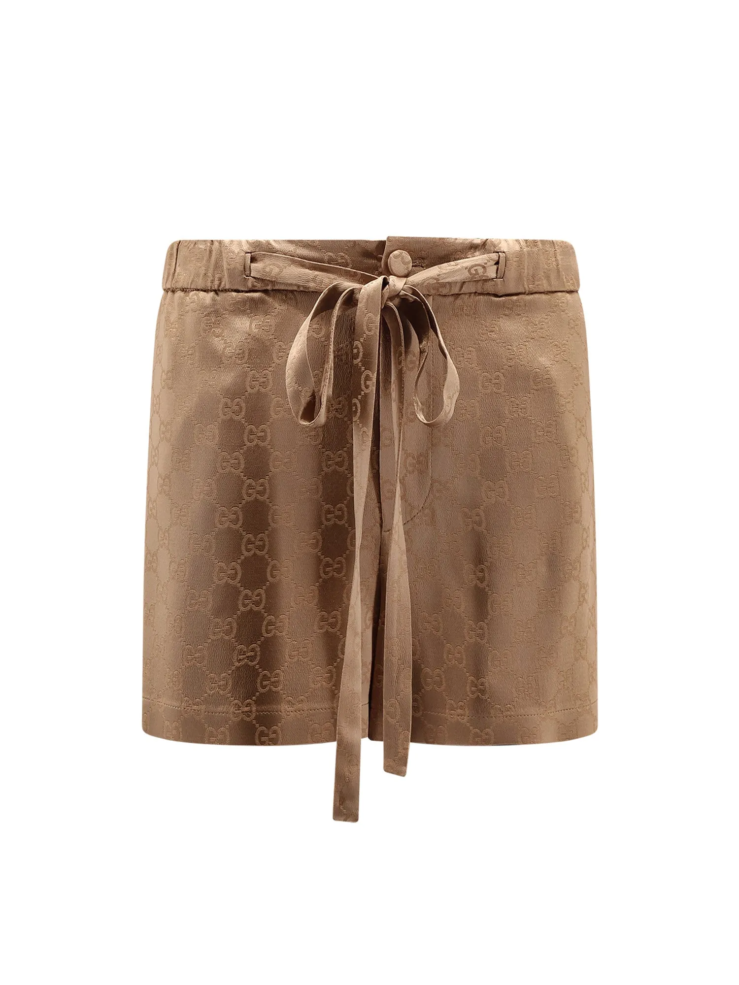 Viscose Blend Shorts With Allover Gg Logo