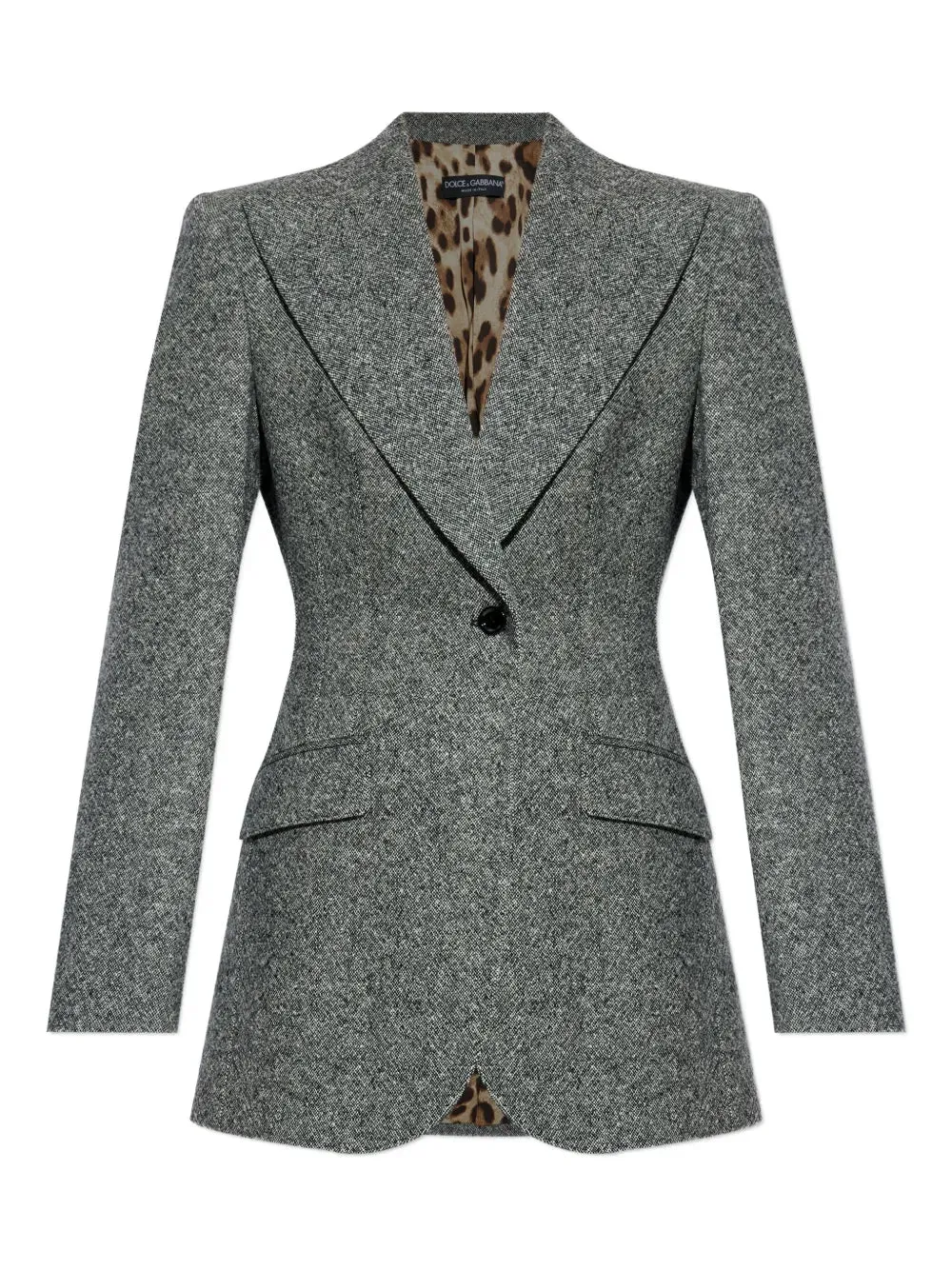 Giacca In Tweed Con Un Bottone