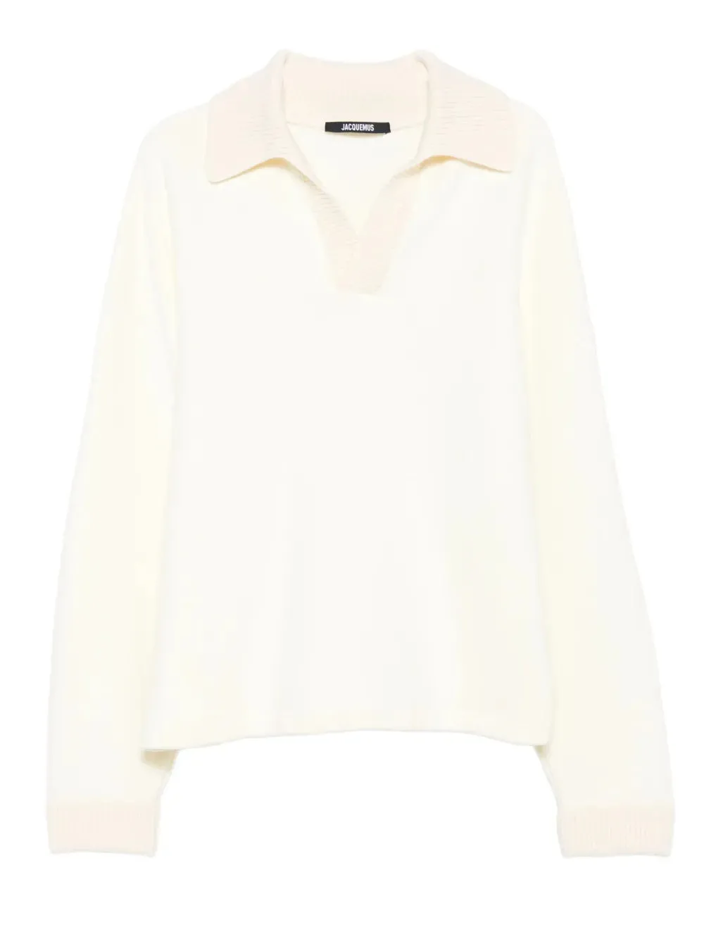 Maglione A Coste Con Colletto Stile Polo