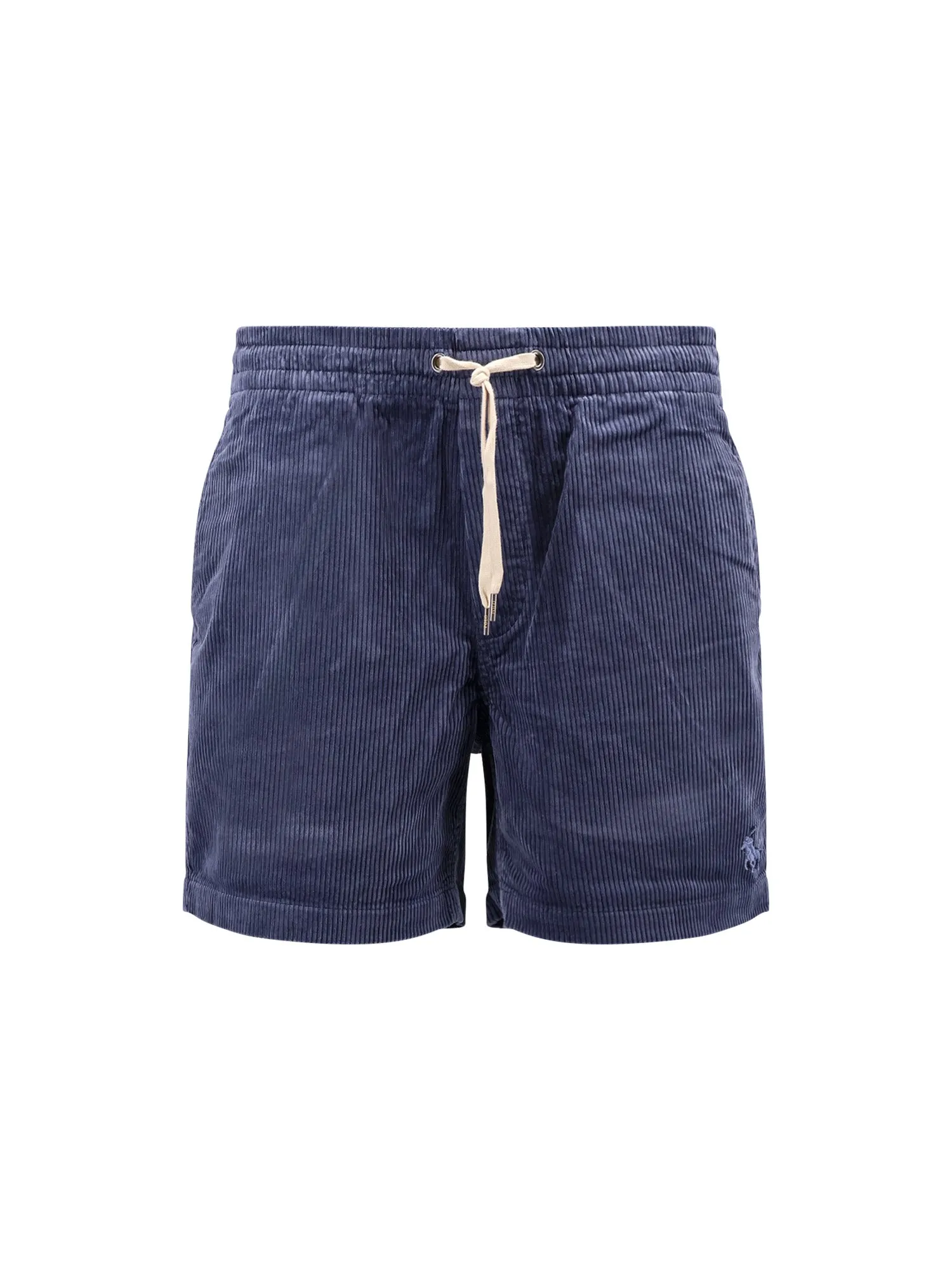 Corduroy Bermuda Shorts With Logo Embroidery