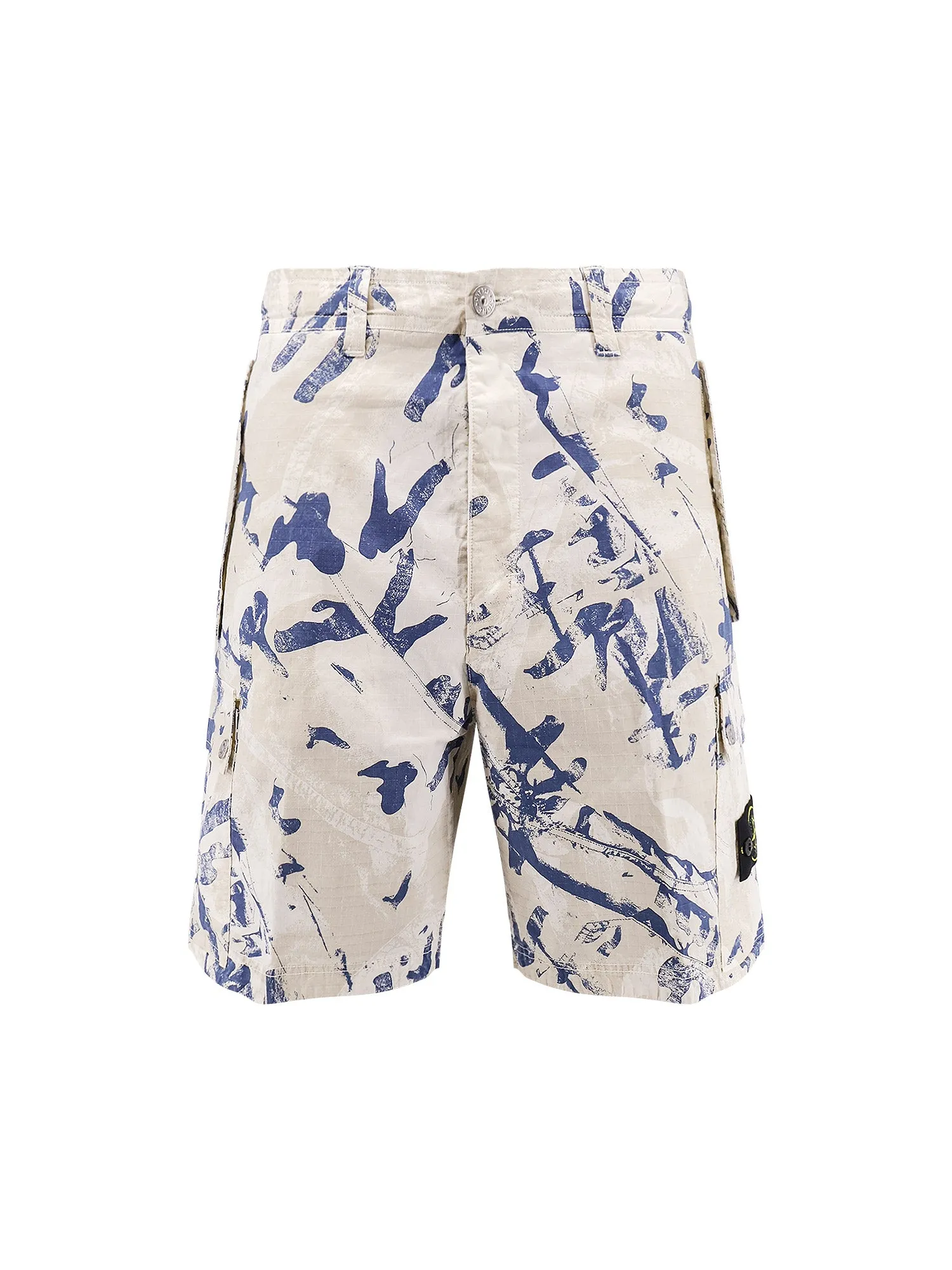 Organic Cotton Cargo Bermuda Shorts With Print