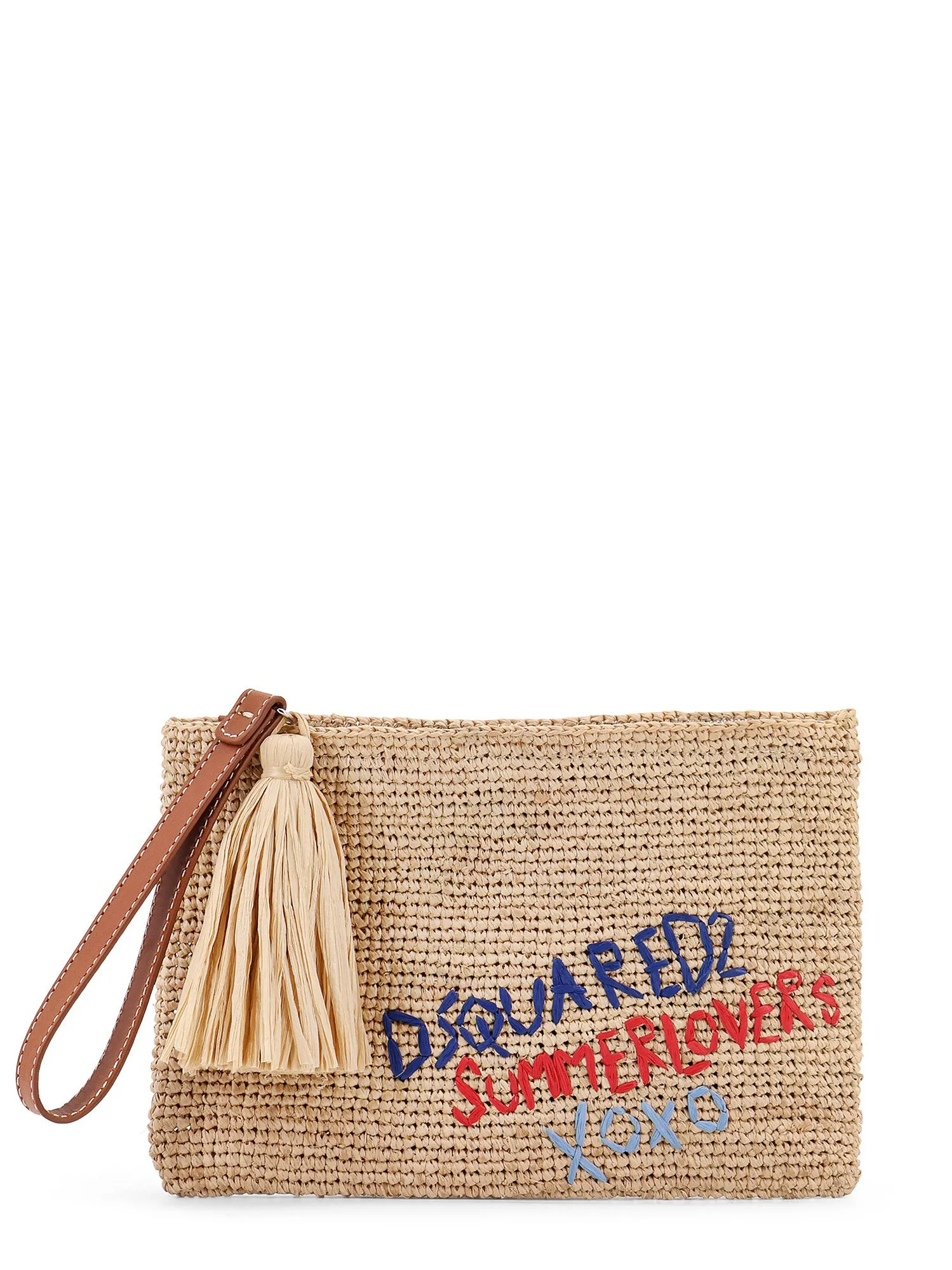 Dsquared2 Summer Lovers Natural Rafia Clutch