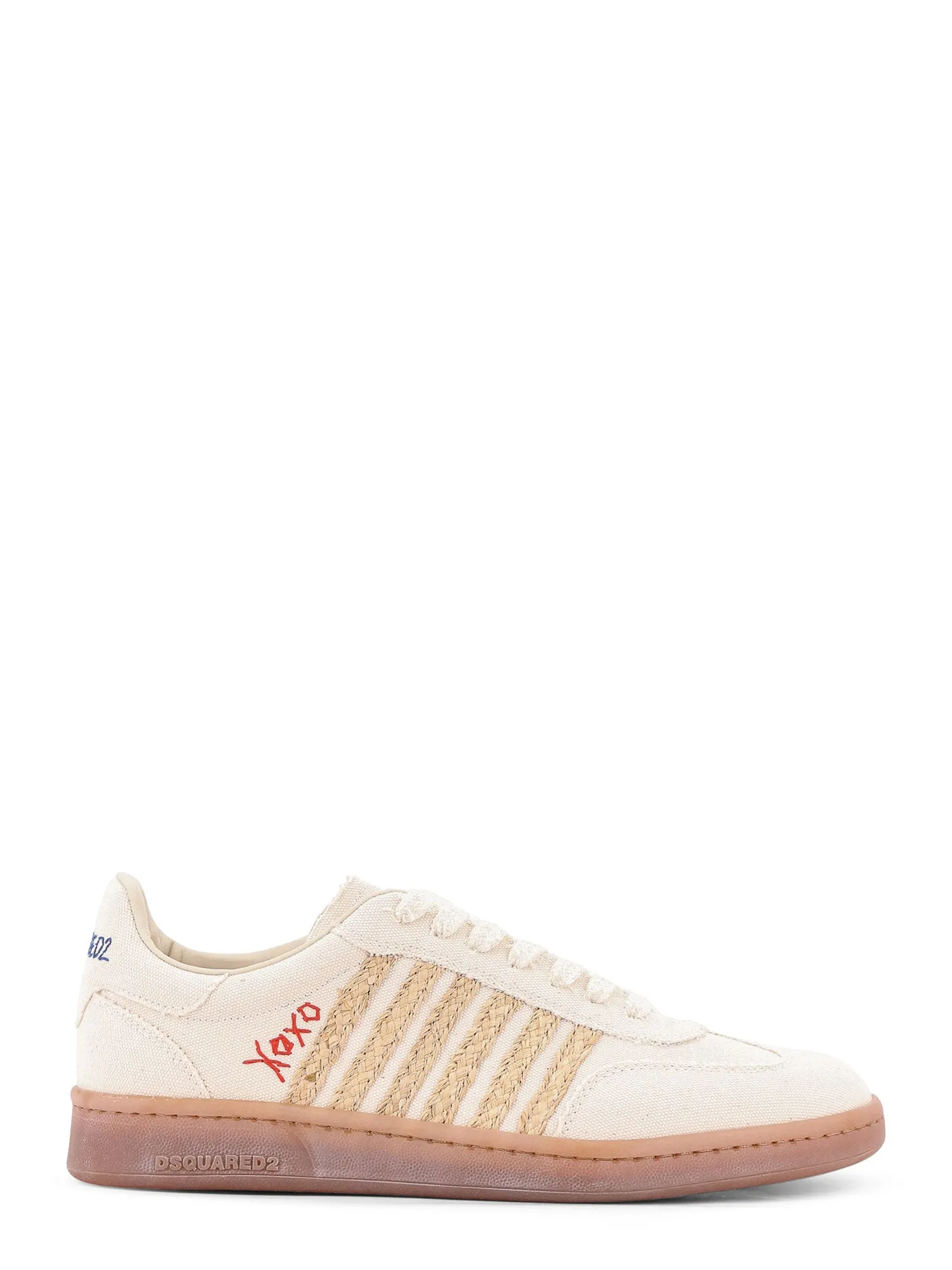 Boxer Dsquared2 Summer Lovers Canvas And Natural Rafia Sneakers