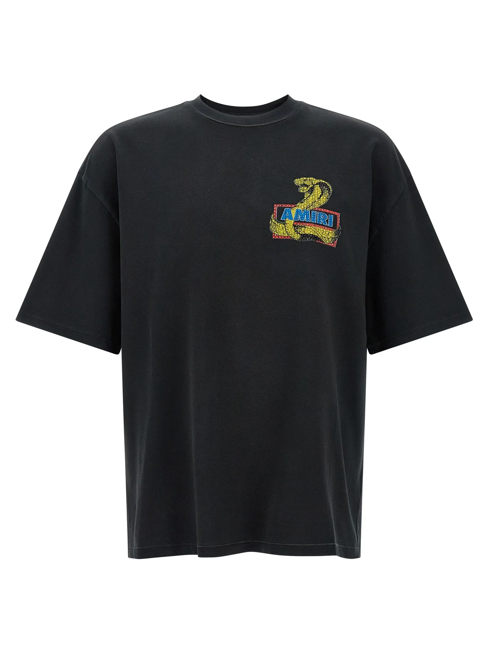 Amiri Crystal Cobra T Shirt Nero