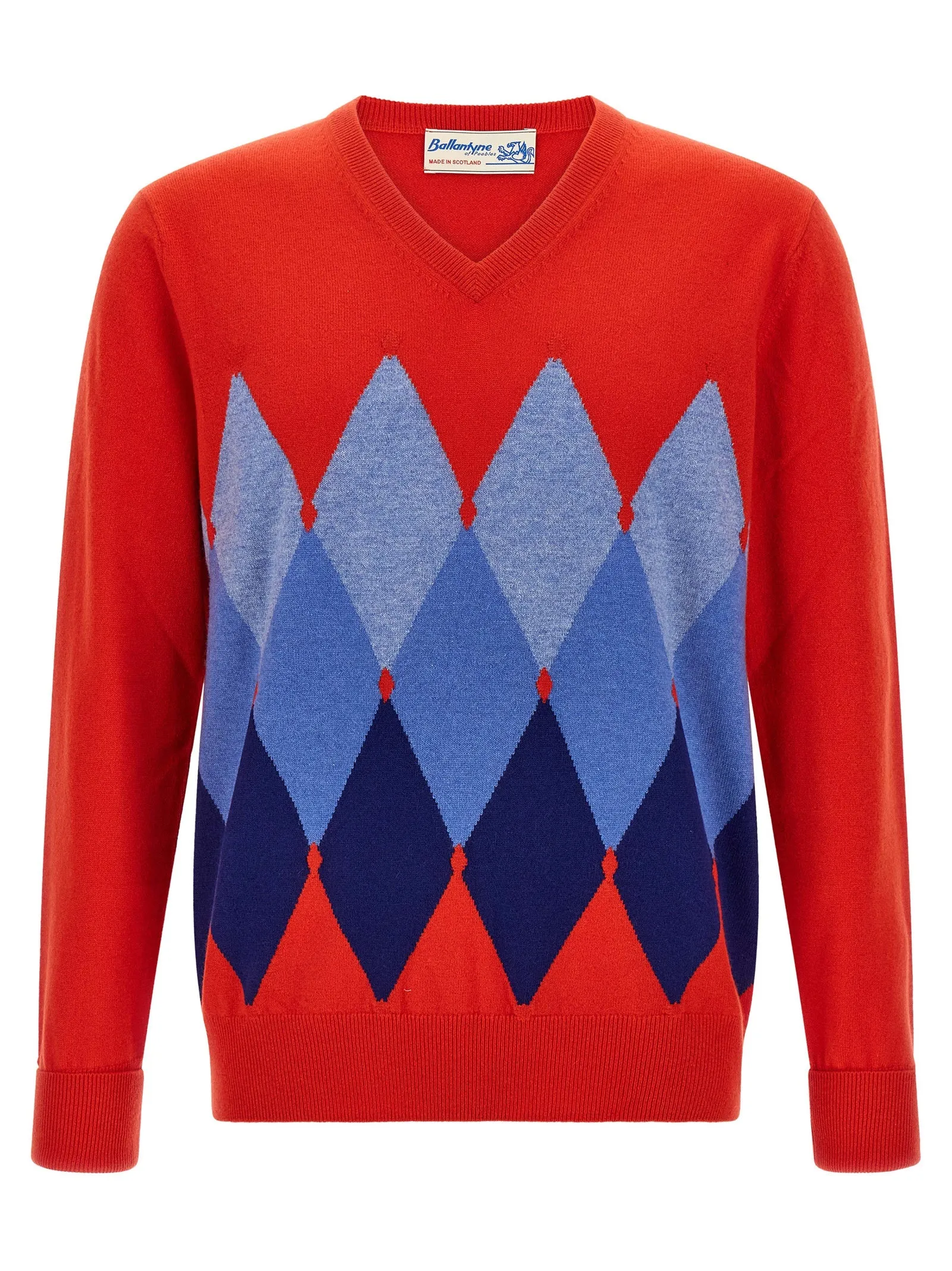 Argyle Pattern Sweater Maglioni Rosso