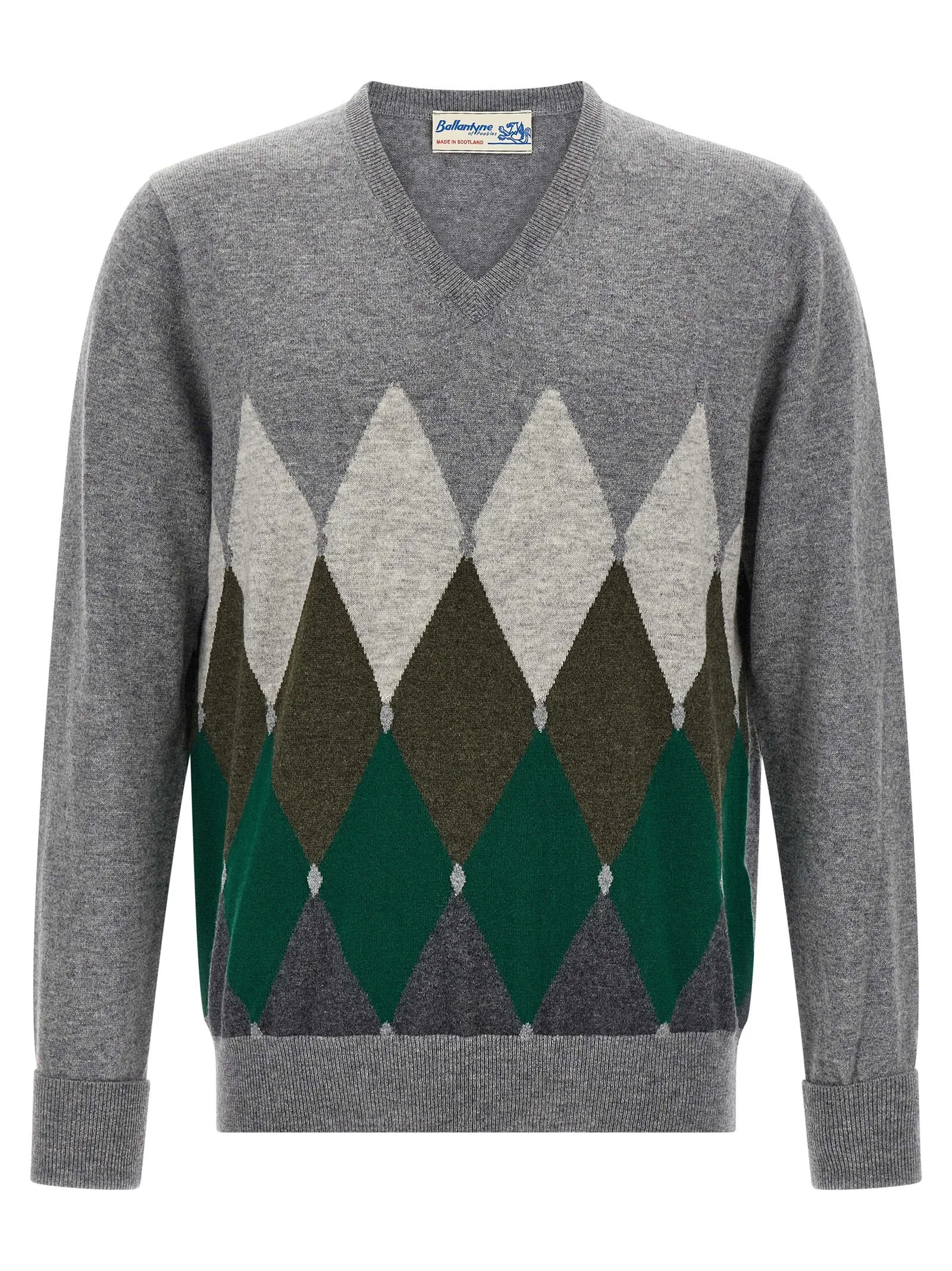 Argyle Pattern Sweater Maglioni Grigio