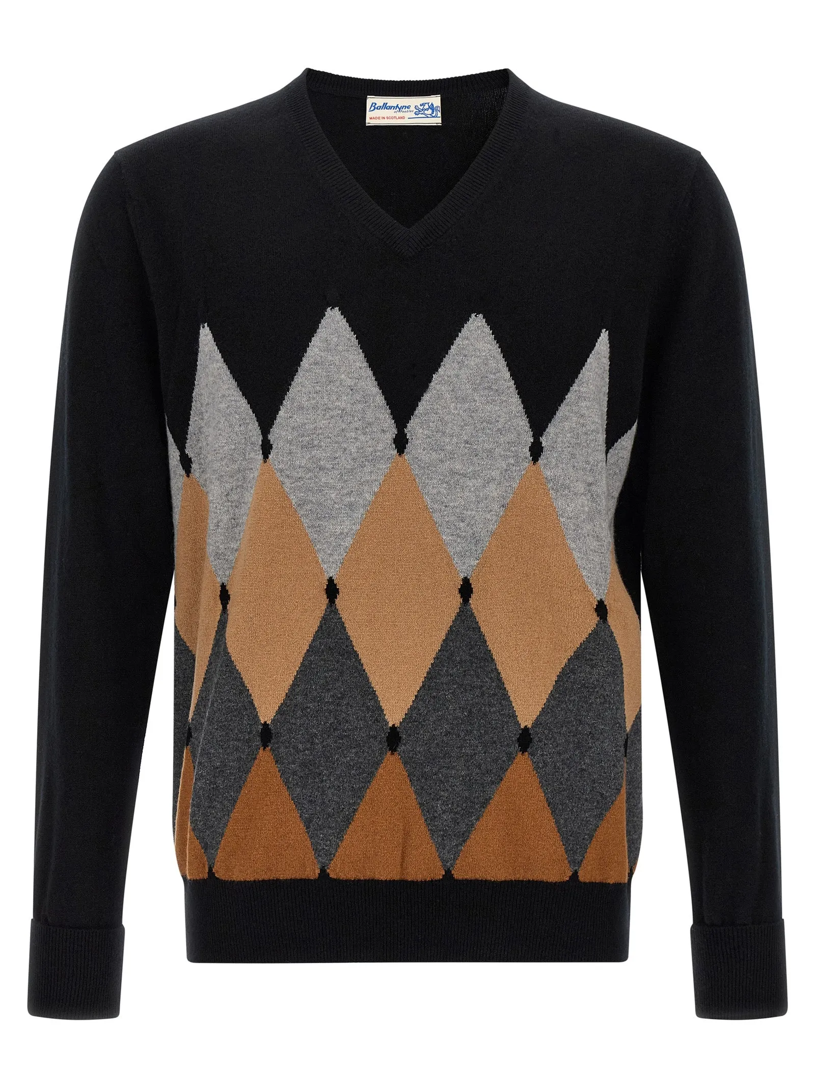 Argyle Pattern Sweater Maglioni Nero