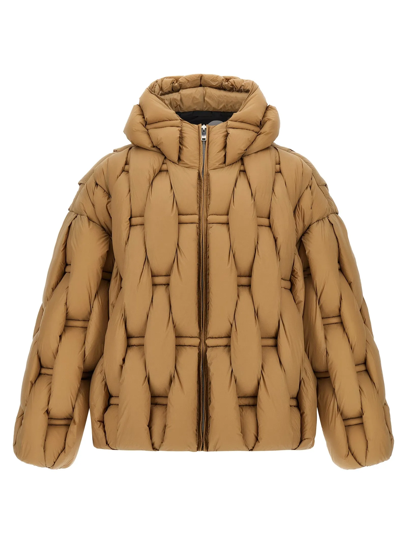 3d Down Jacket Puffer Jackets Beige