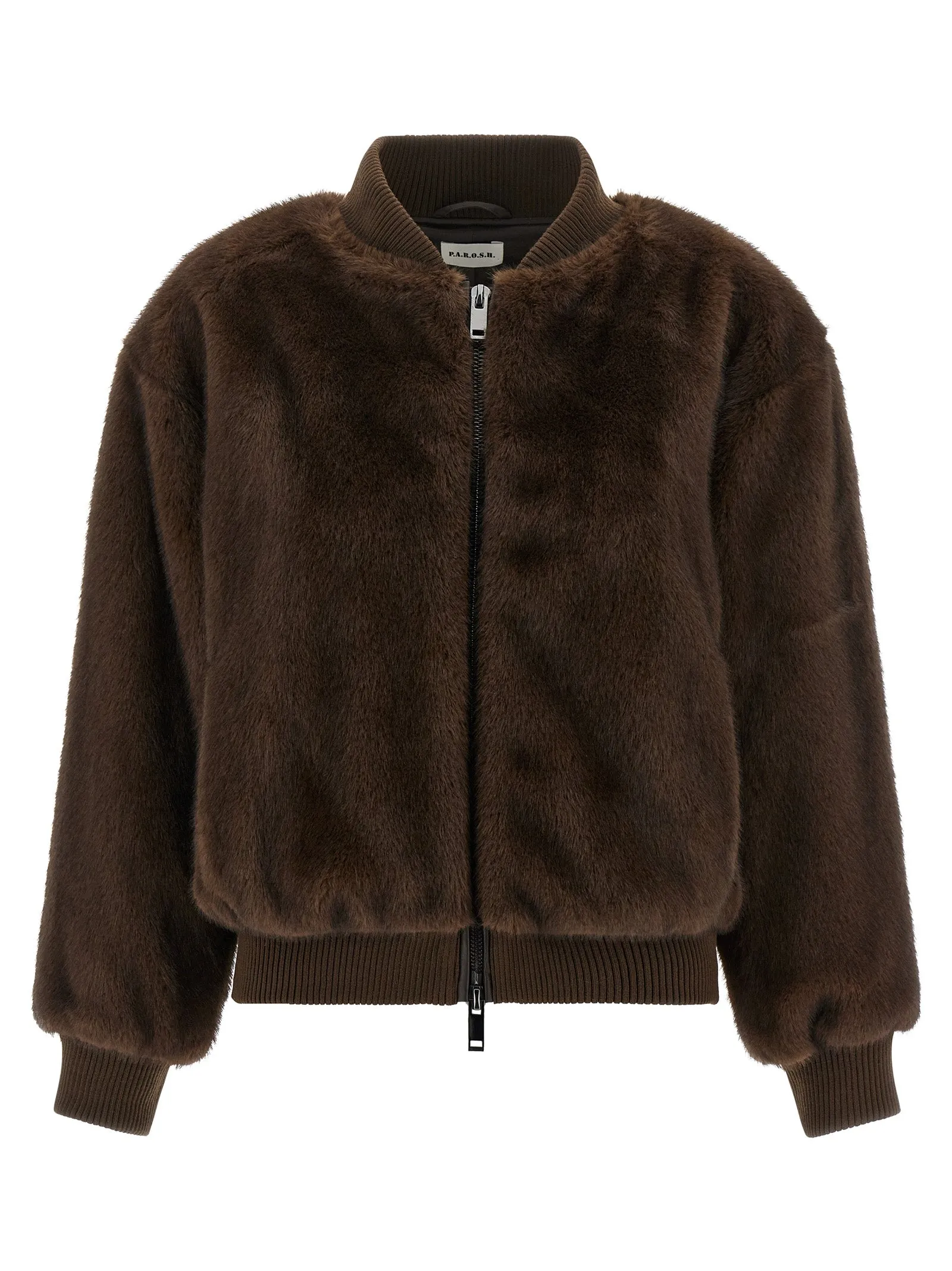 Faux Bomber Jacket Pellicce Marrone
