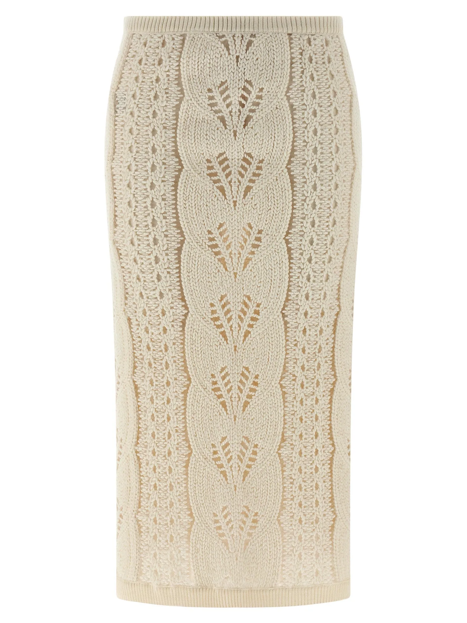 Tricot Skirt Gonne Bianco