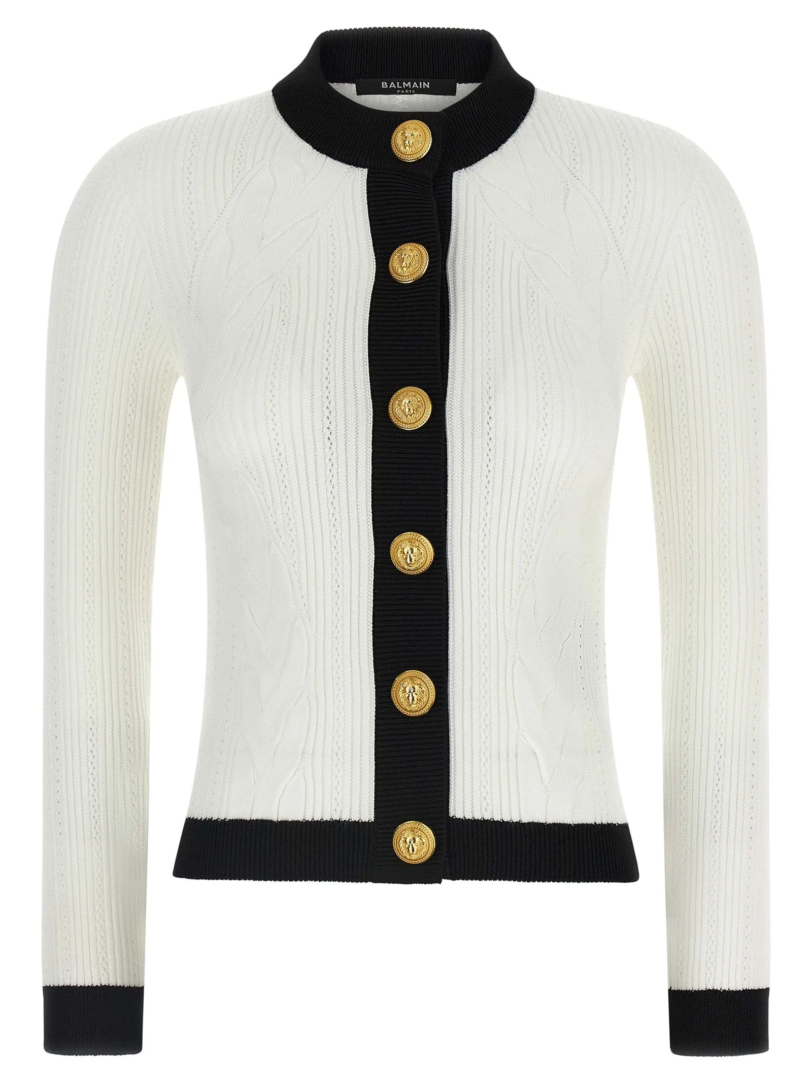 Two-Tone Cardigan Maglioni Bianco/Nero