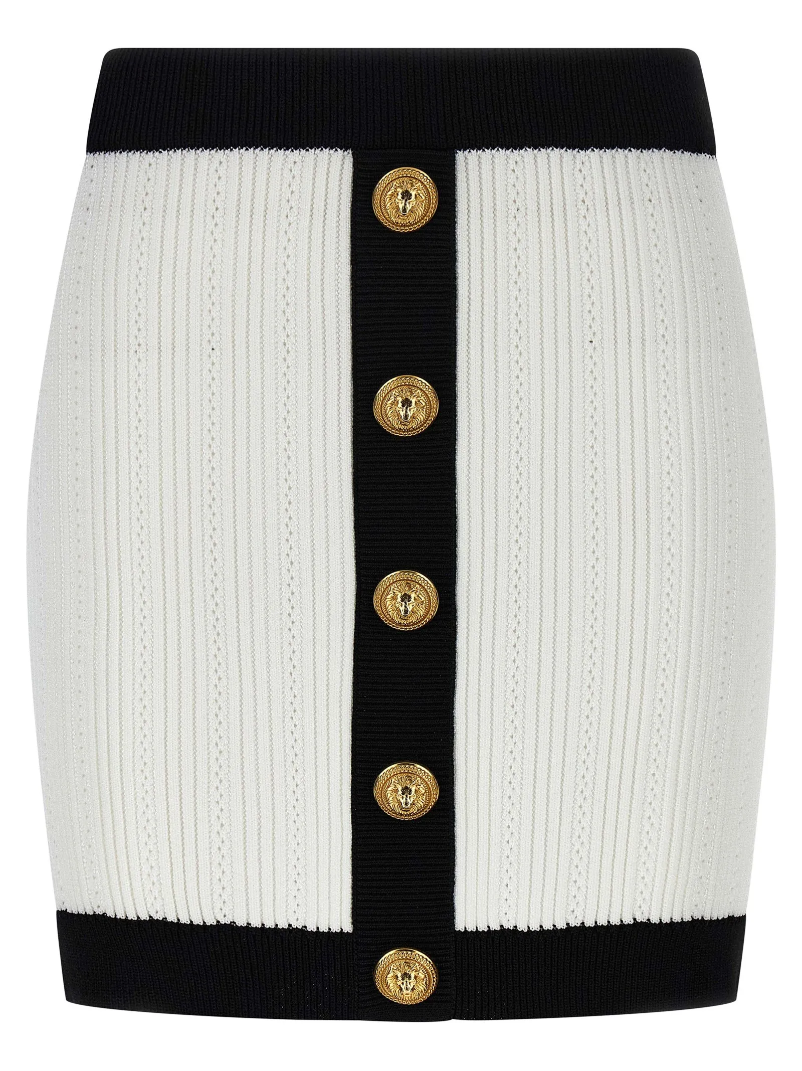 Two-Tone Miniskirt Gonne Bianco/Nero