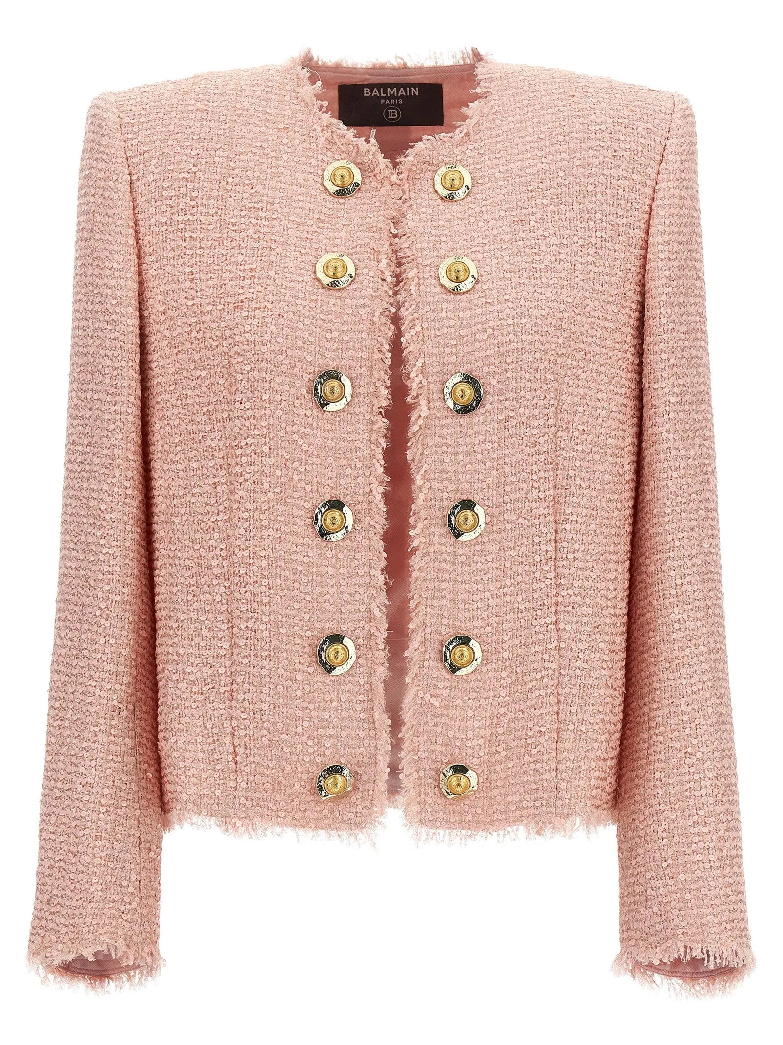 Sequin Tweed Blazer Blazers Rosa