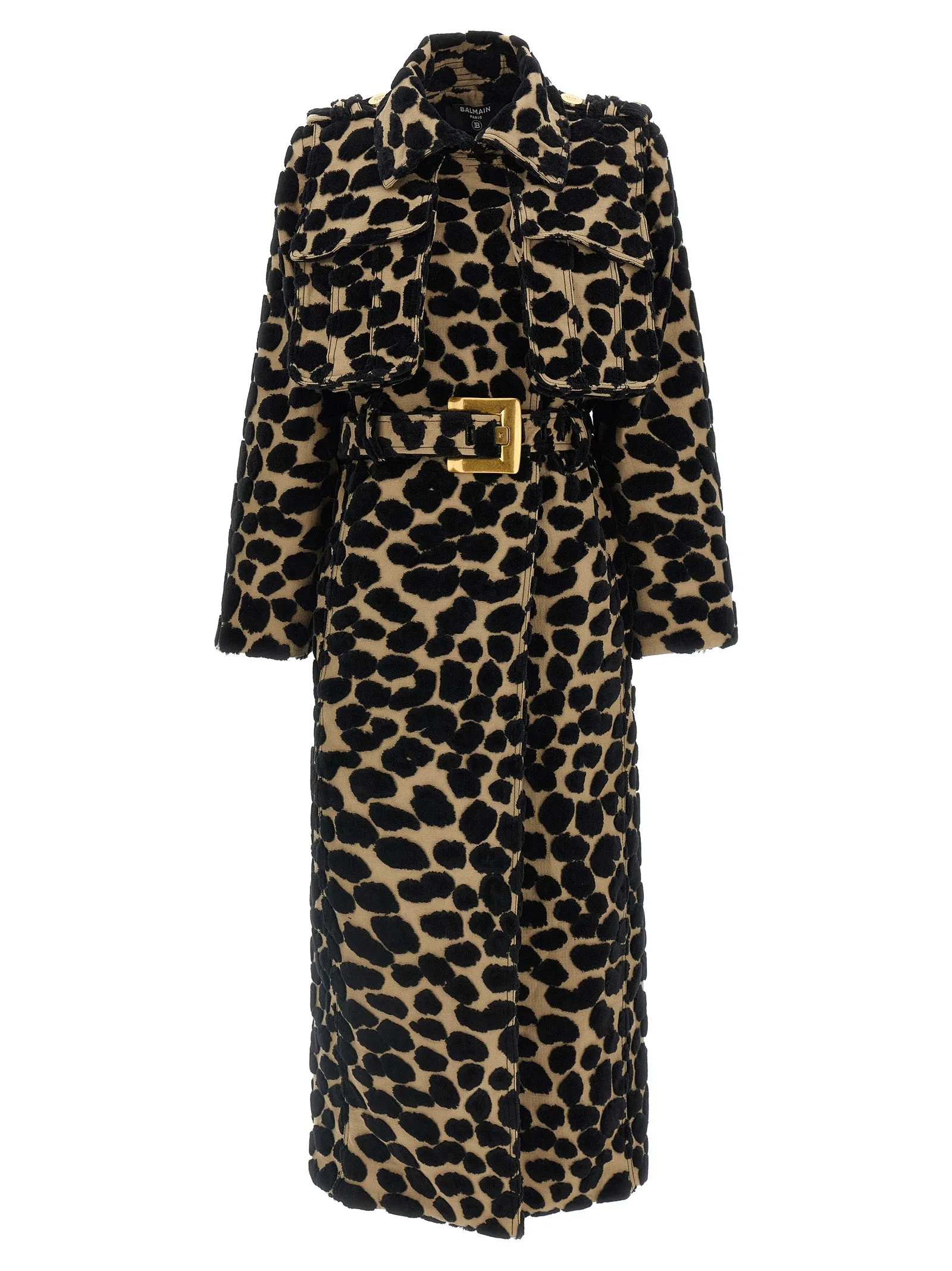 Leopard Jacquard Trench Coat Trench E Impermeabili Multicolor