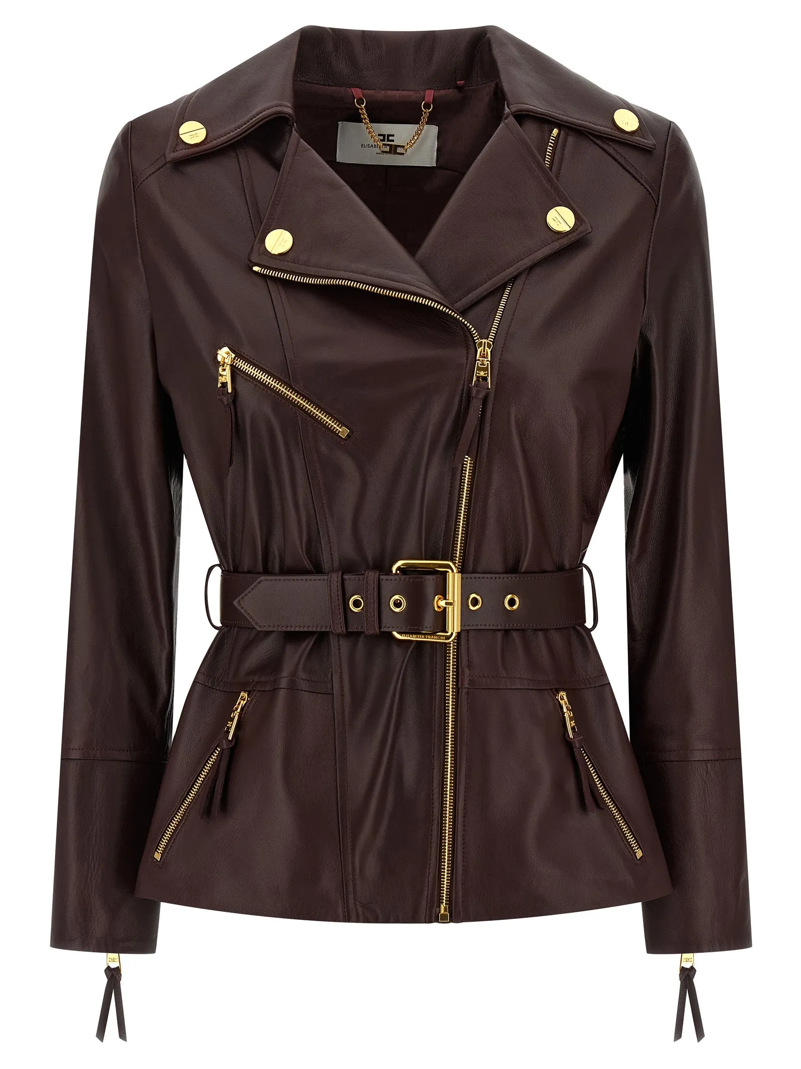 Leather Biker Jacket Puffer Jackets Bordeaux