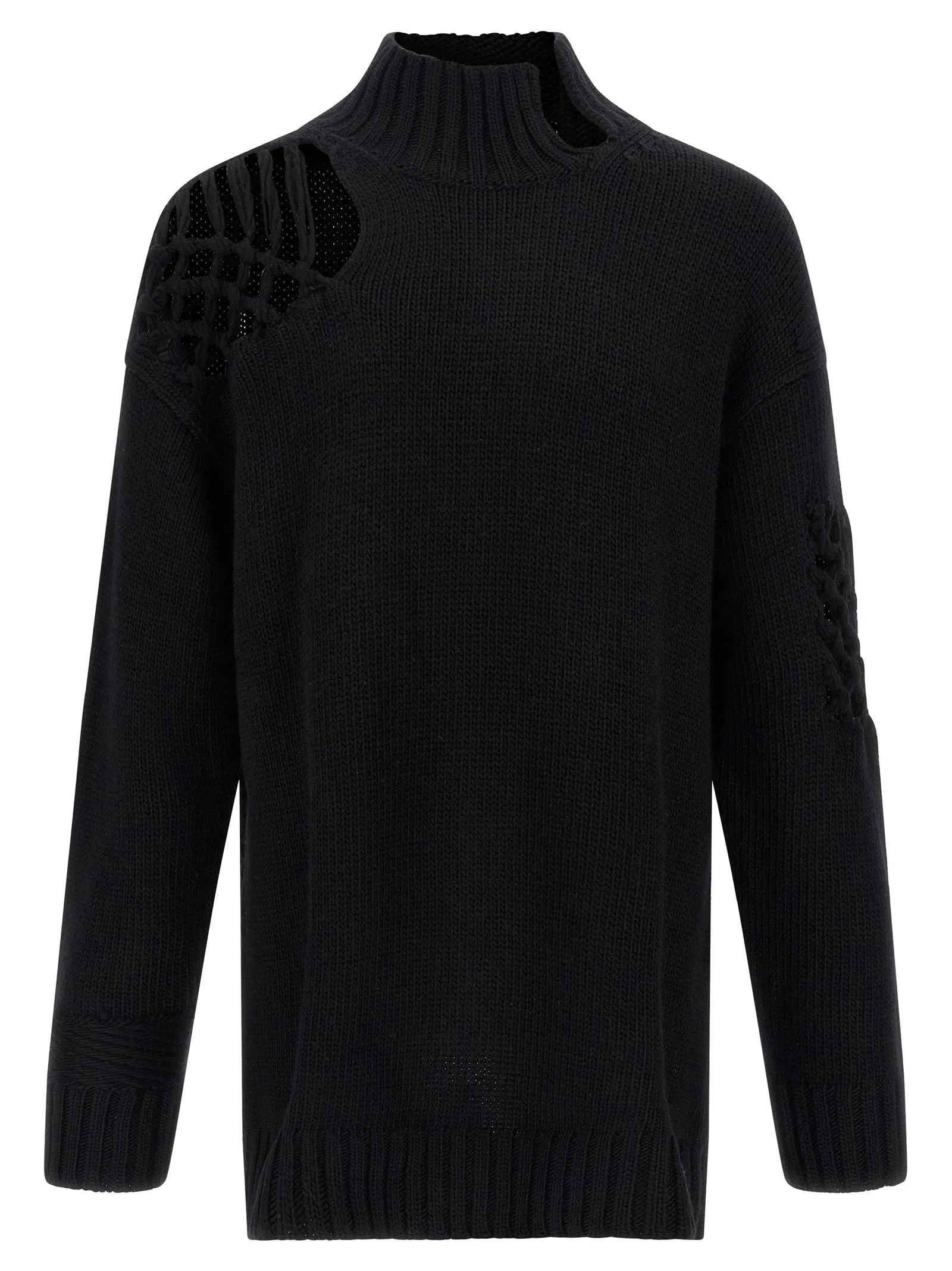 Macramé Insert Sweater Maglioni Nero