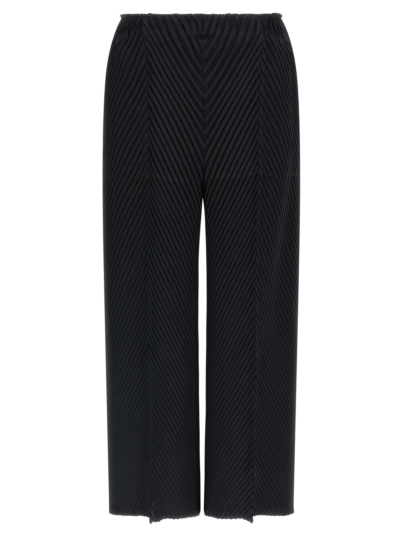 Soft Fold Pleats Pantaloni Nero