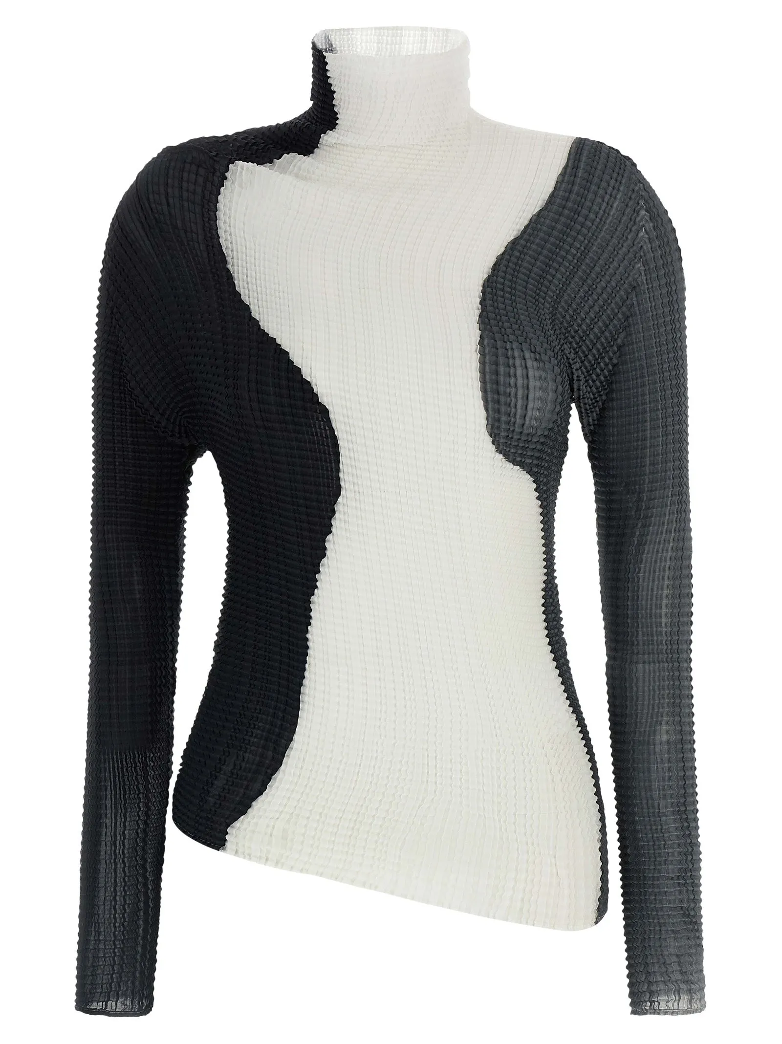 Abstract Tint Pleats Camicie Bianco/Nero