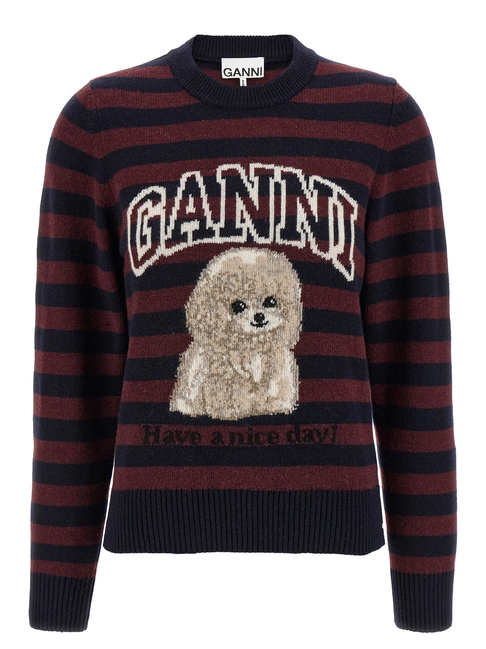 Graphic Wool Mix Poodle Stripe Maglioni Multicolor