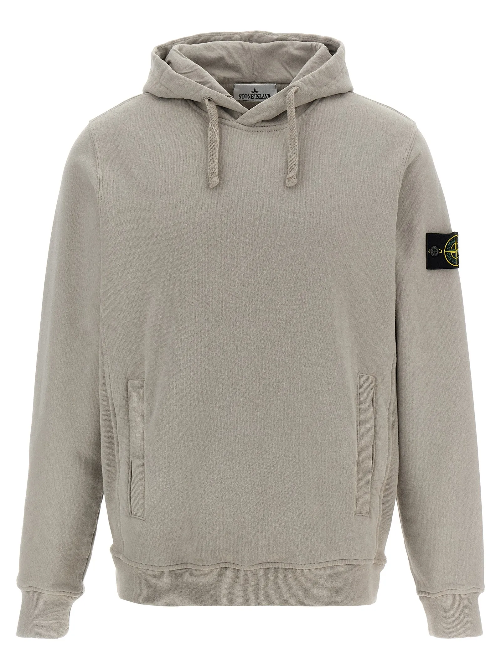 Logo Badge Hoodie Felpe Beige