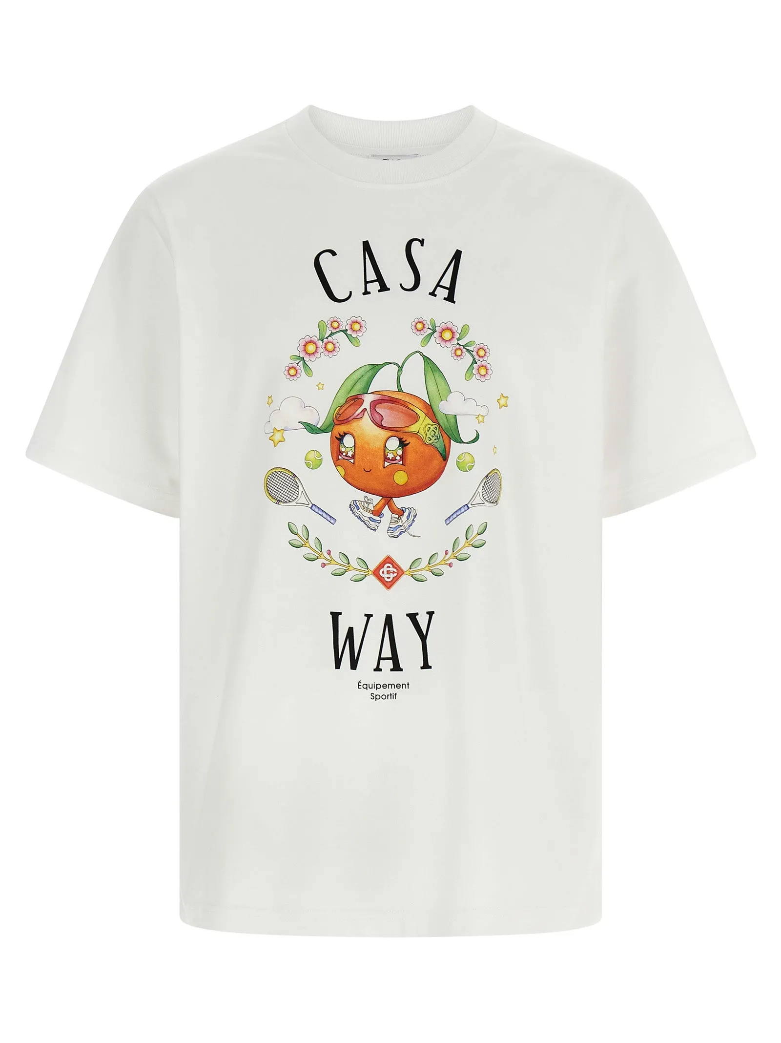 Casa Way Orange Mascot T Shirt Bianco