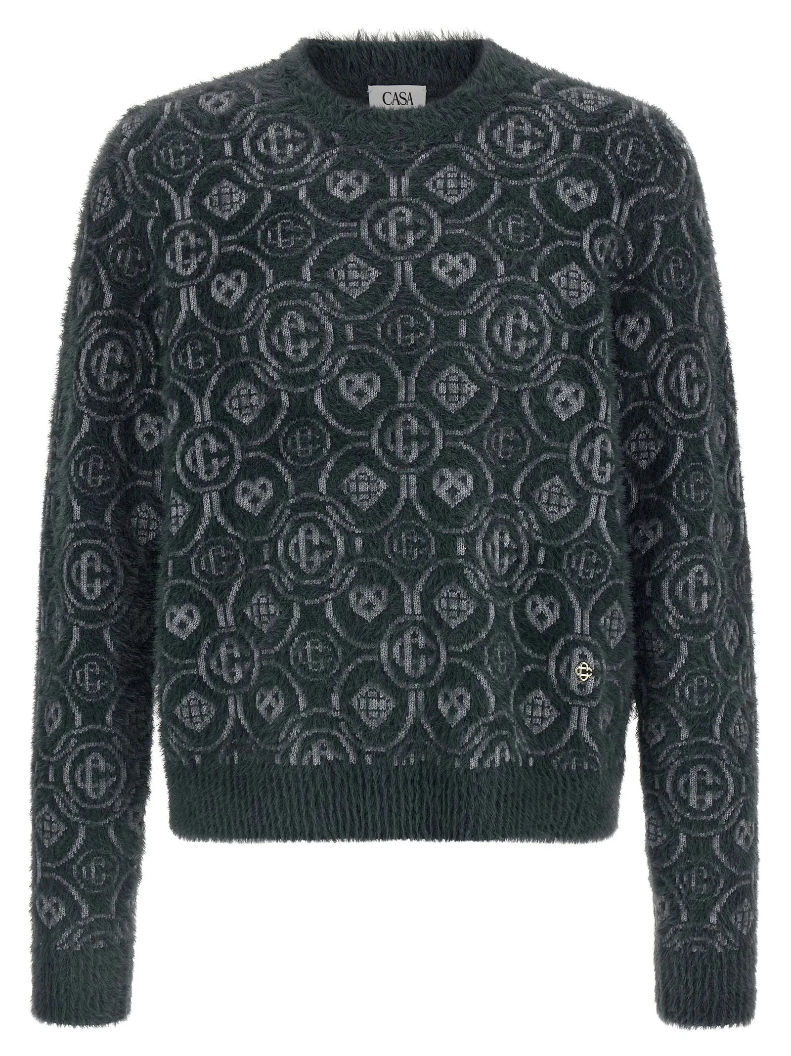Fluffy Monogram Maglioni Grigio