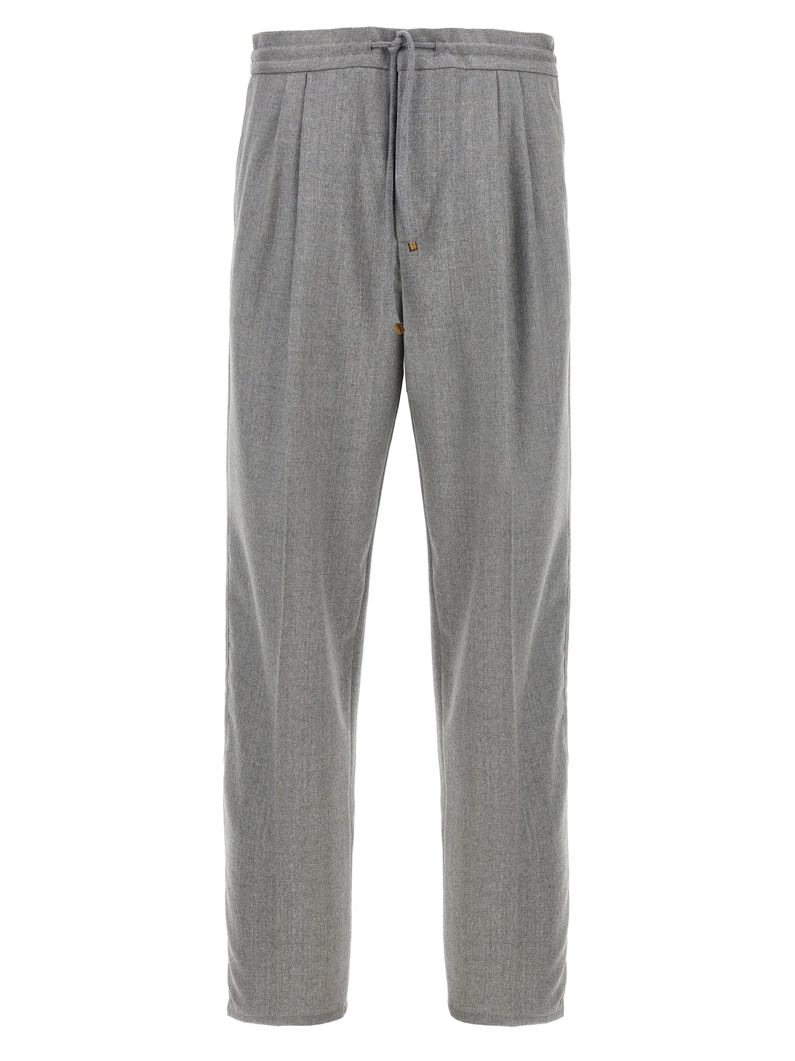 Front Pleat Pantaloni Grigio