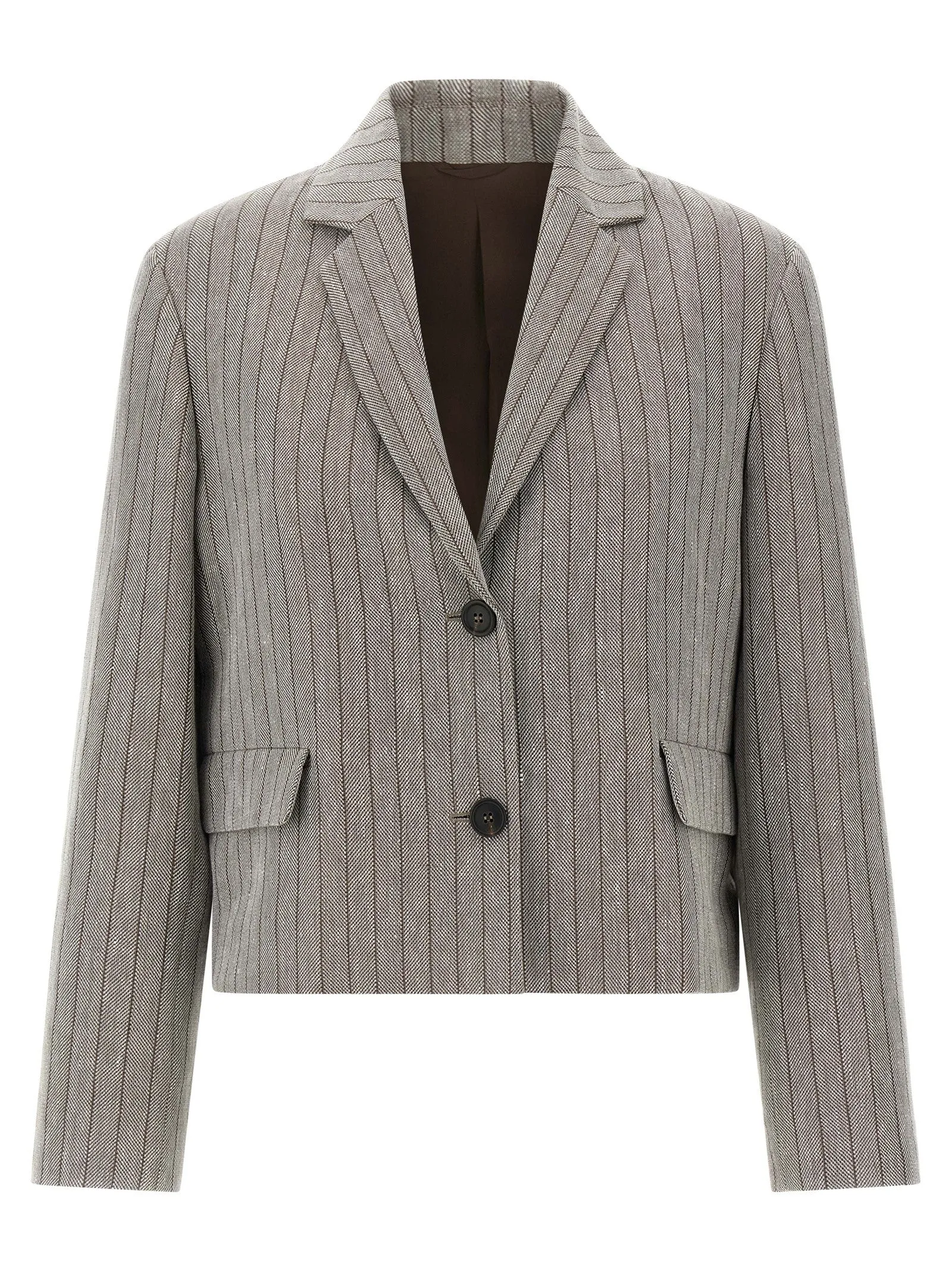 Pinstriped Chevron Blazer Blazers Grigio