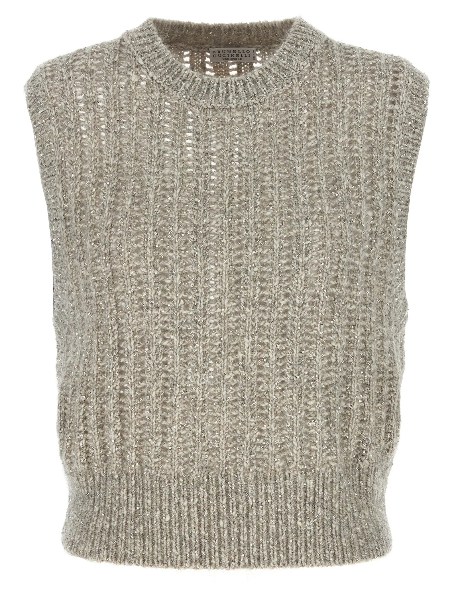 Rustic Dazzling Net Gilet Grigio