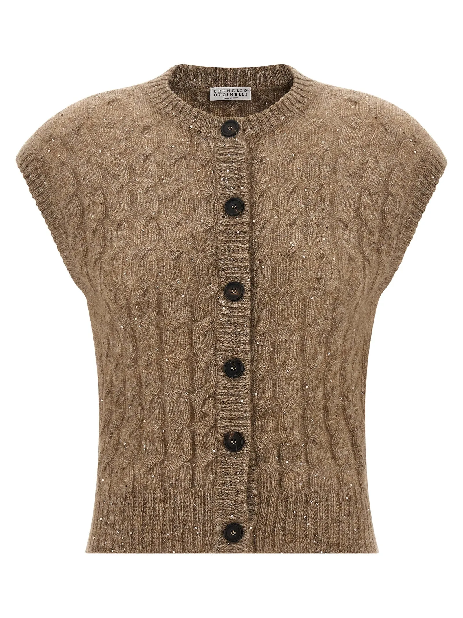 Knit Vest Gilet Marrone