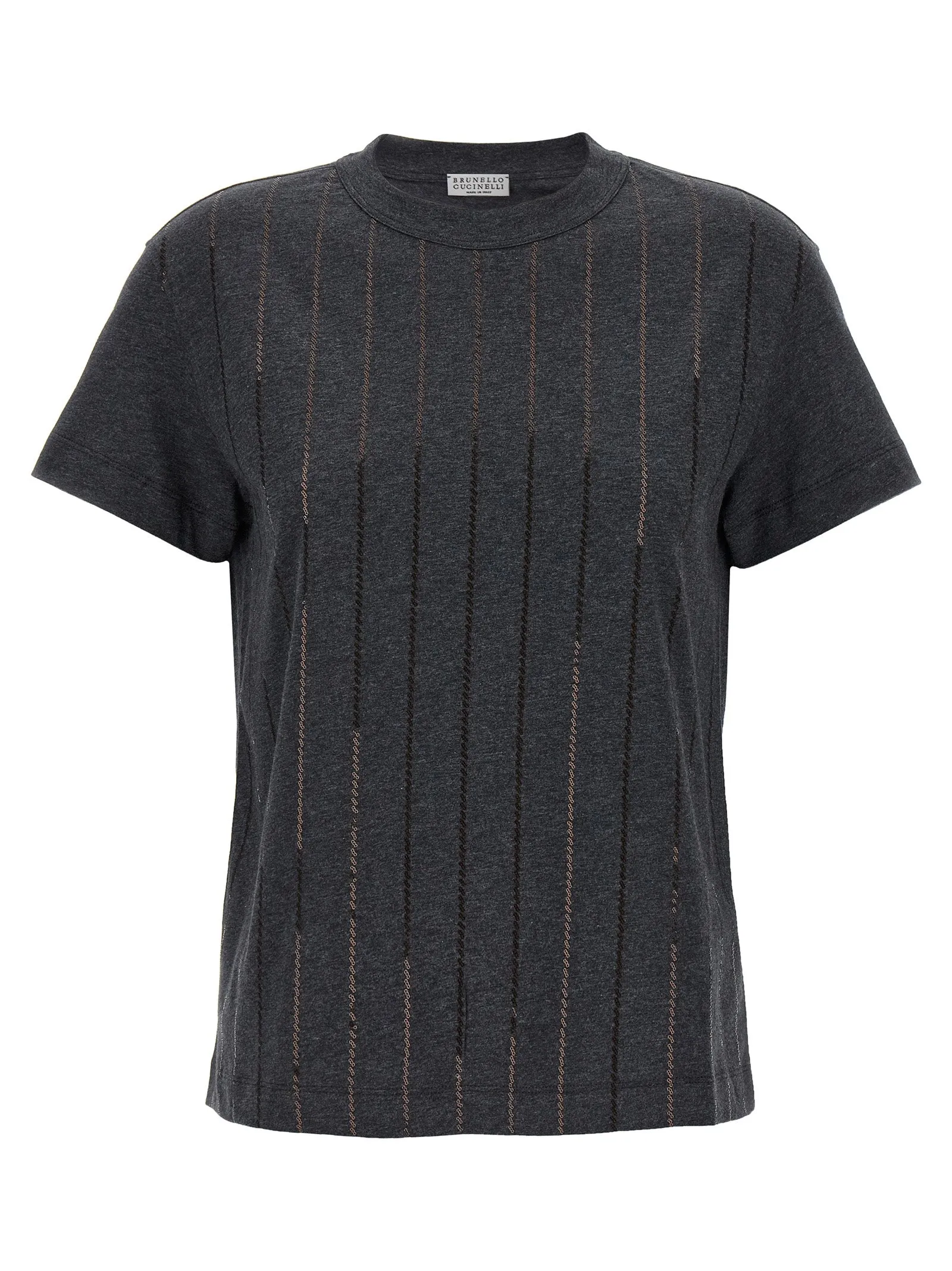 Micro Sequin T Shirt Grigio