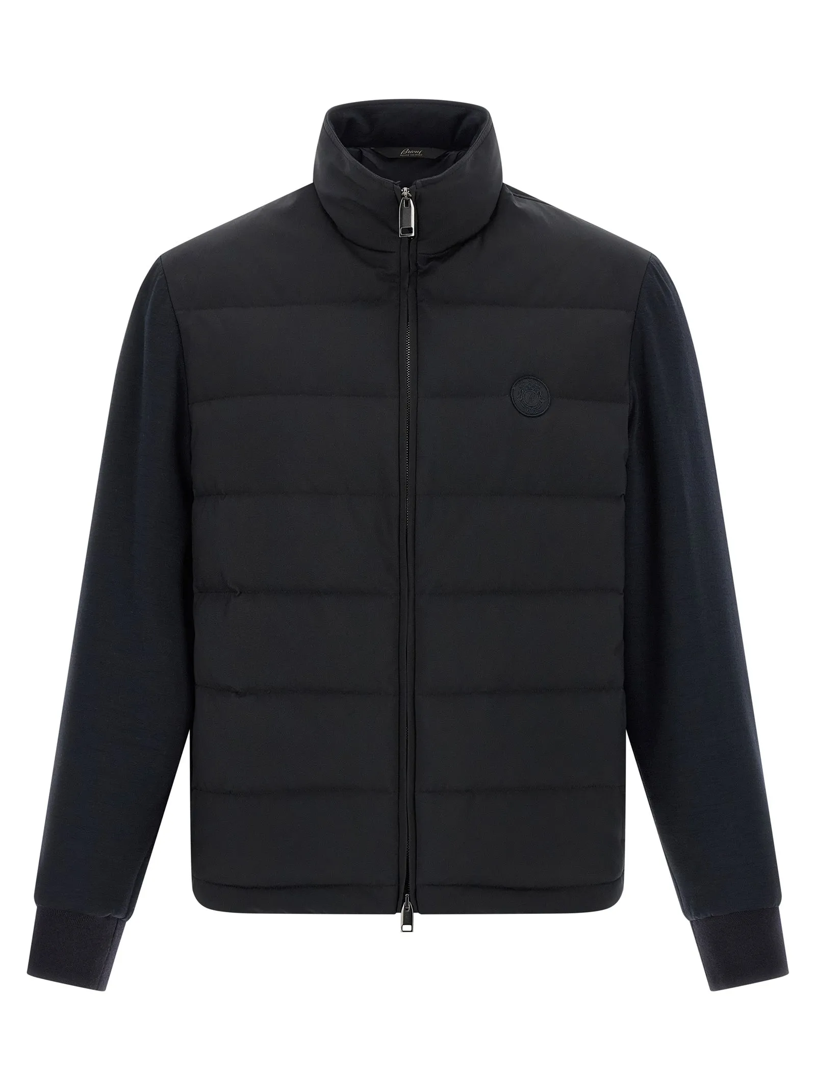 Mix Material Puffer Jackets Blu