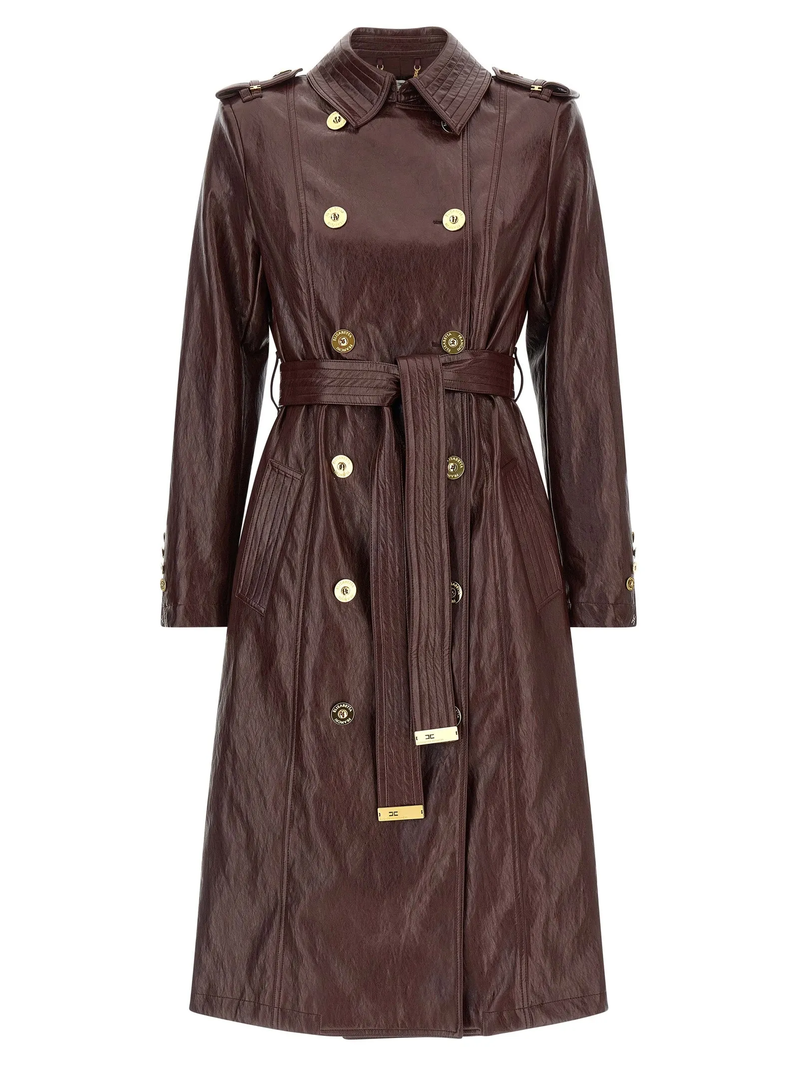 Craquelé Trench Coat Trench E Impermeabili Bordeaux