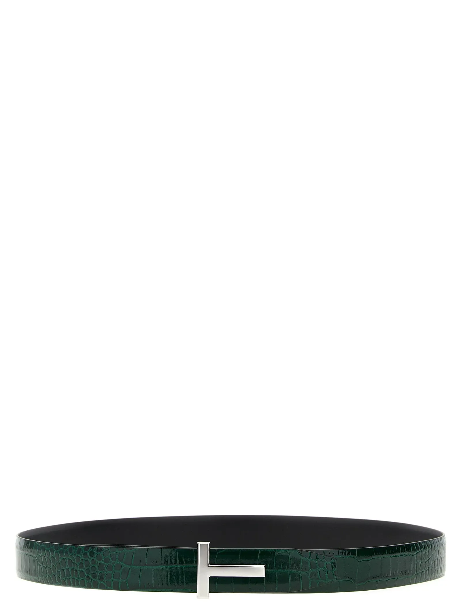 Reversible Crocodile Leather Belt Cinture Multicolor